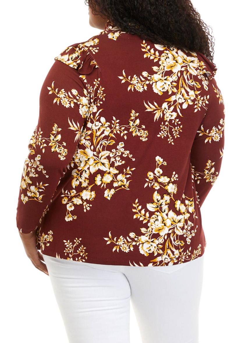 Plus Size Long Sleeve Turtleneck Knit Top