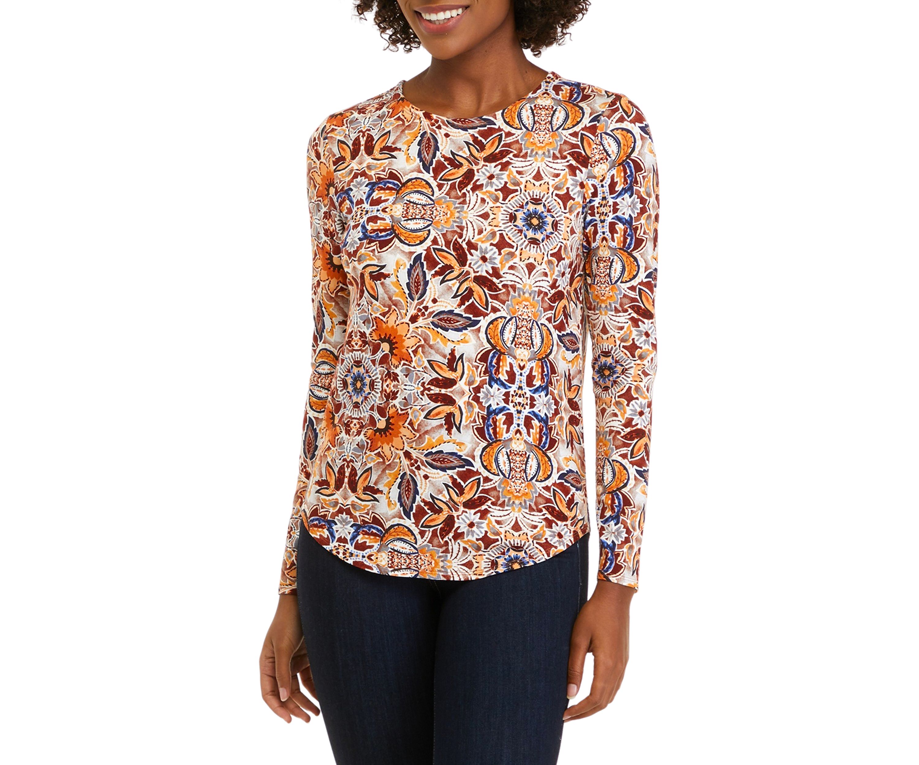 Womens Long Sleeve Printed T-Shirt 