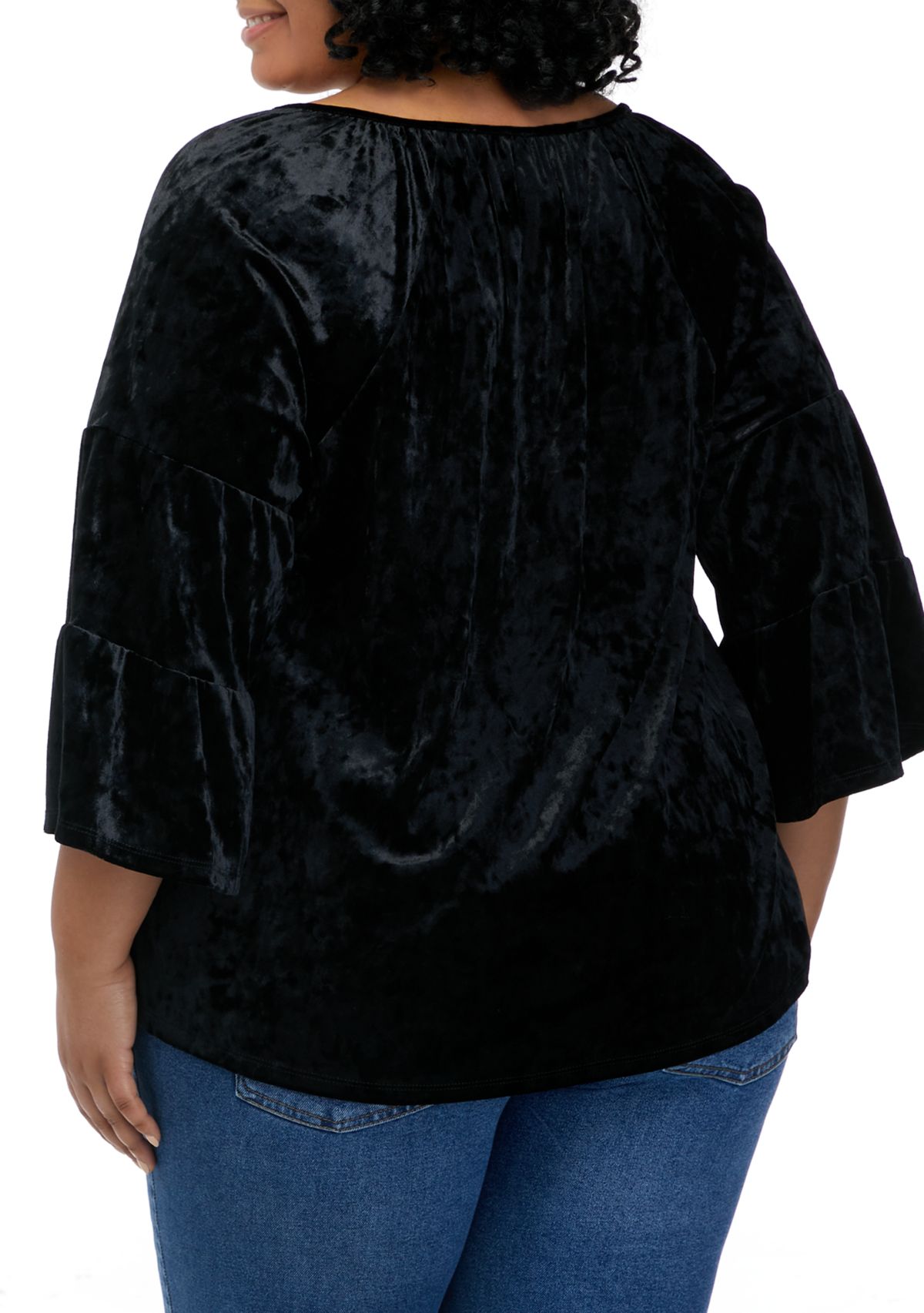  Plus Size Long Sleeve Embroidered Peasant Shirt