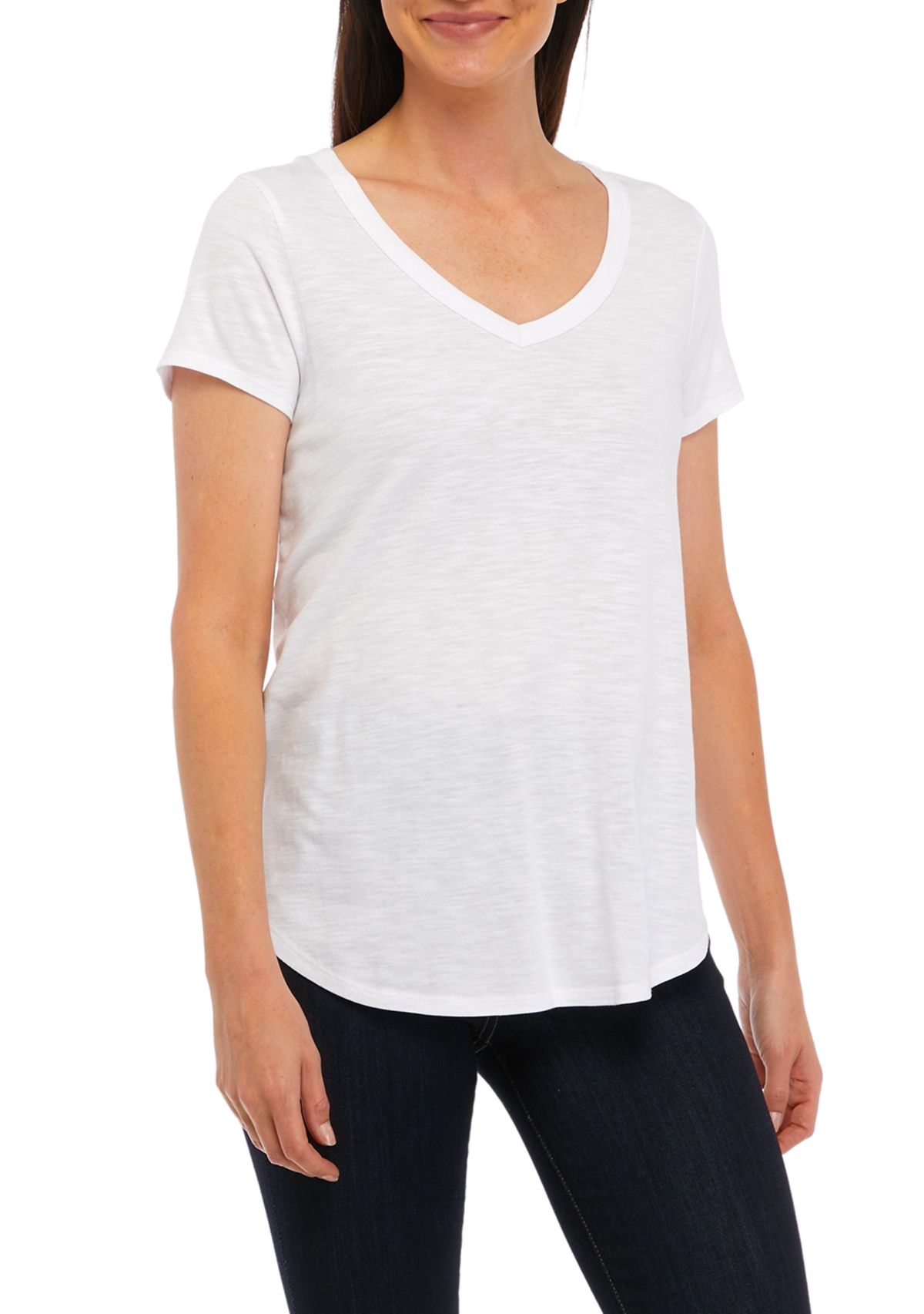 Womens Solid Slub T-Shirt