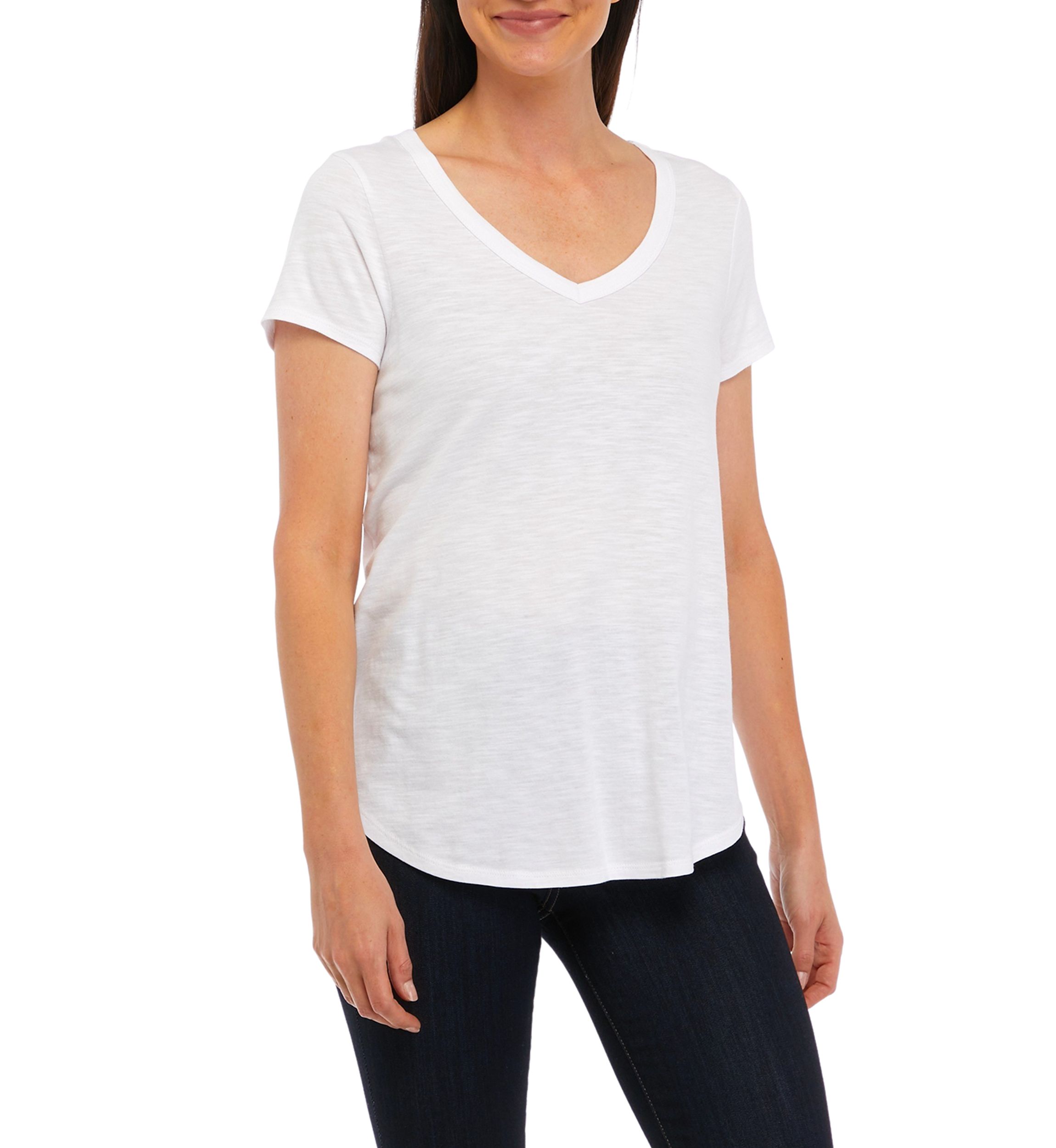 Womens Solid Slub T-Shirt