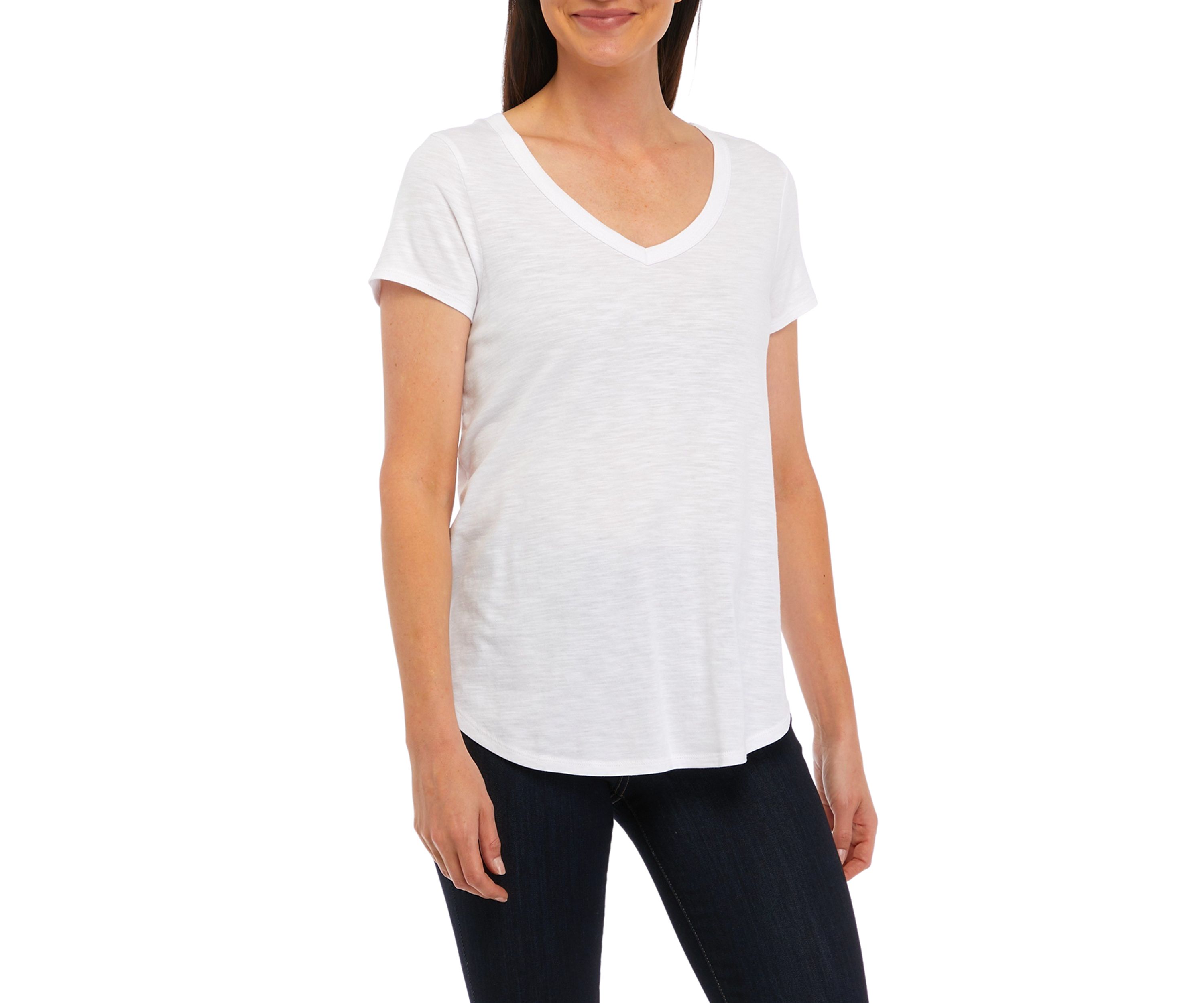 Womens Solid Slub T-Shirt
