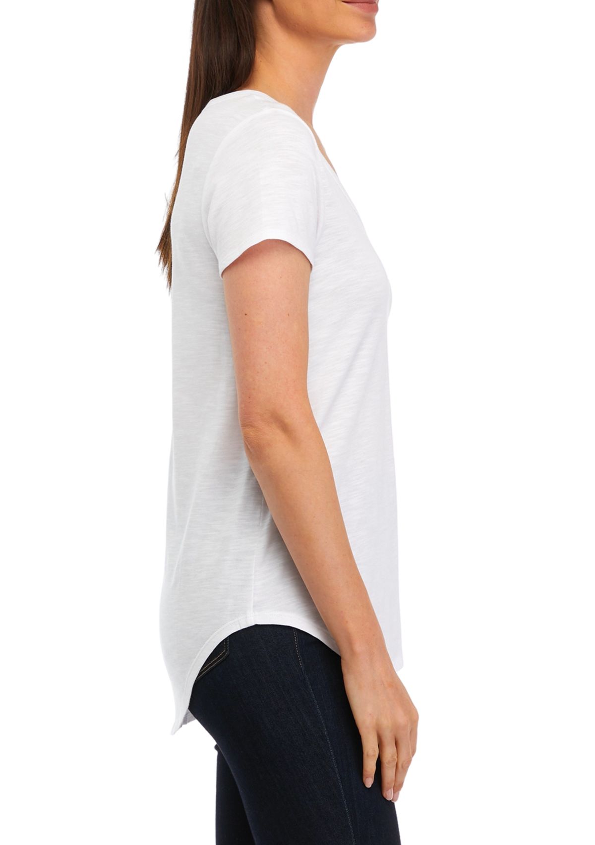 Womens Solid Slub T-Shirt