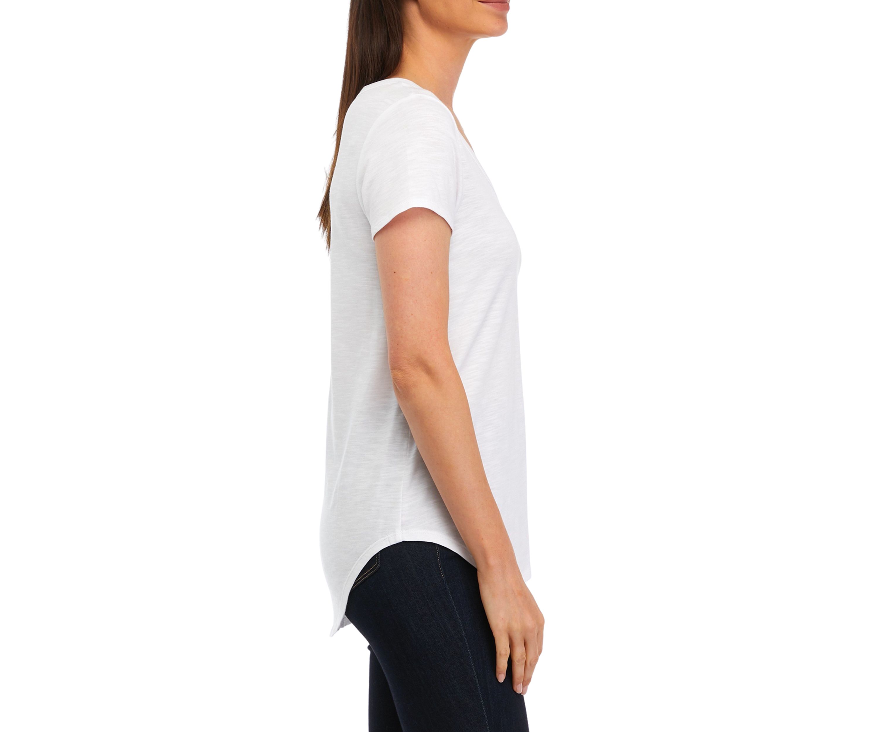 Womens Solid Slub T-Shirt