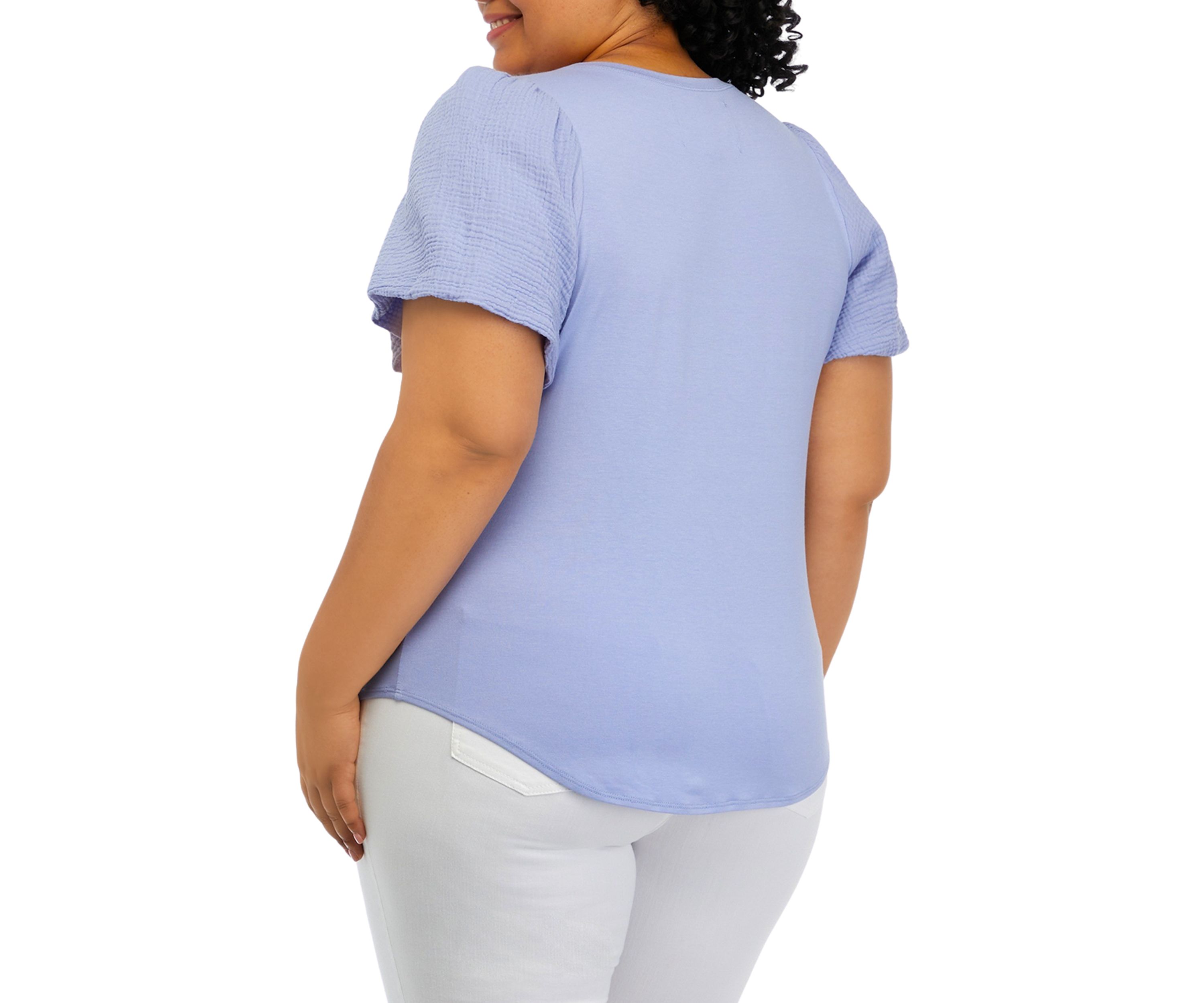 Plus Size Solid Gauze Knit Top