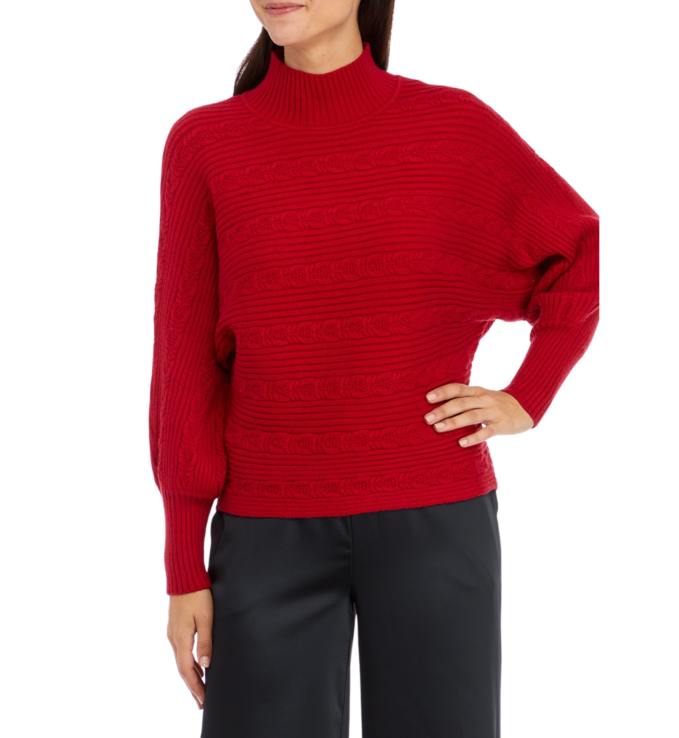 Womens High Mock Neck Knit Sweater
