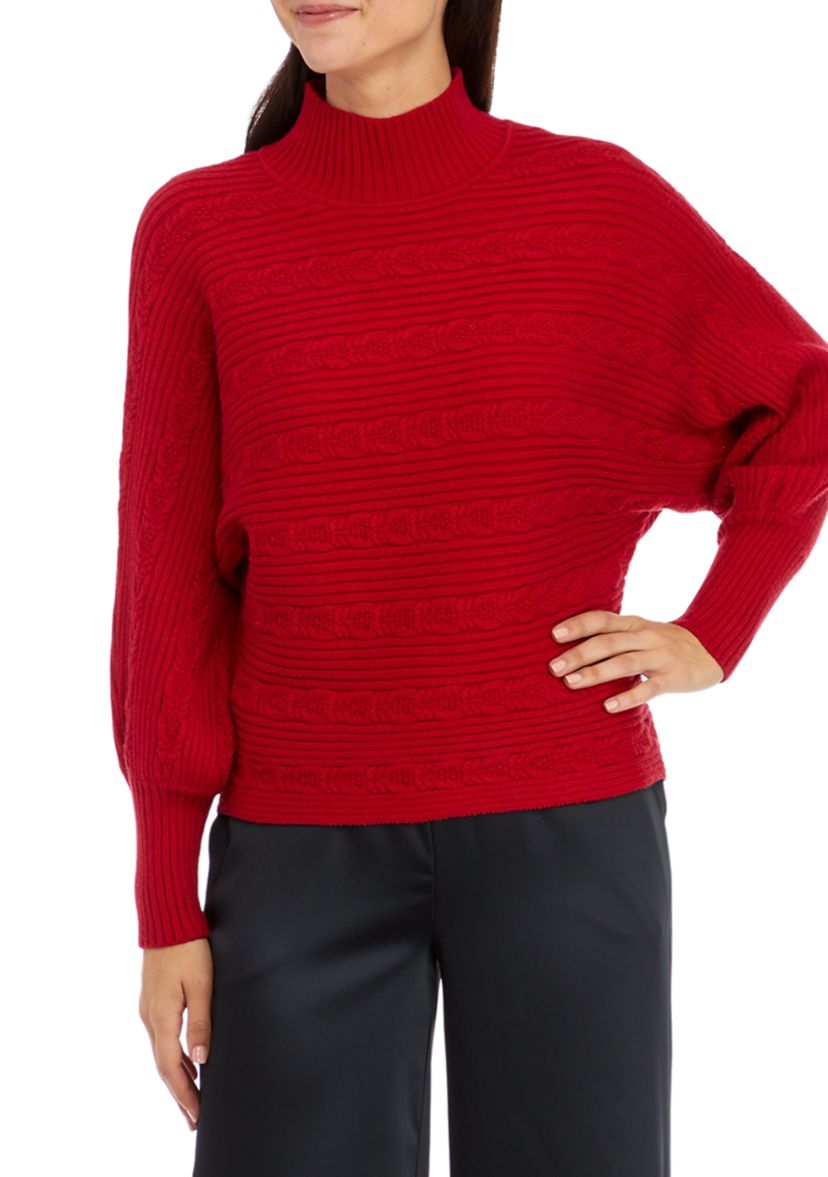 Womens High Mock Neck Knit Sweater