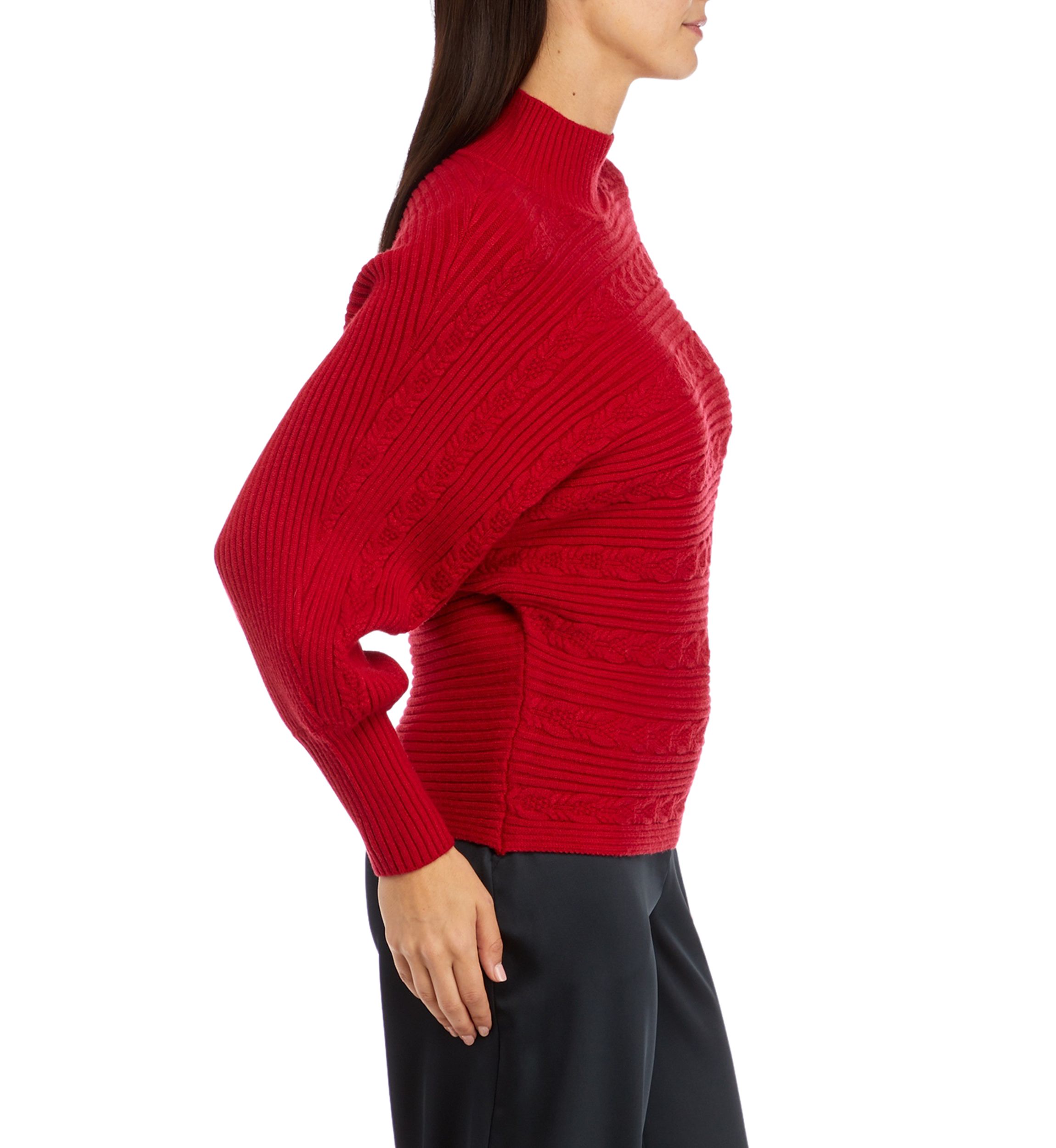 Womens High Mock Neck Knit Sweater