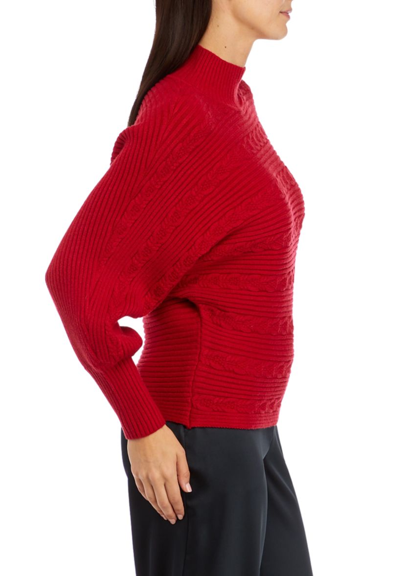 Womens High Mock Neck Knit Sweater