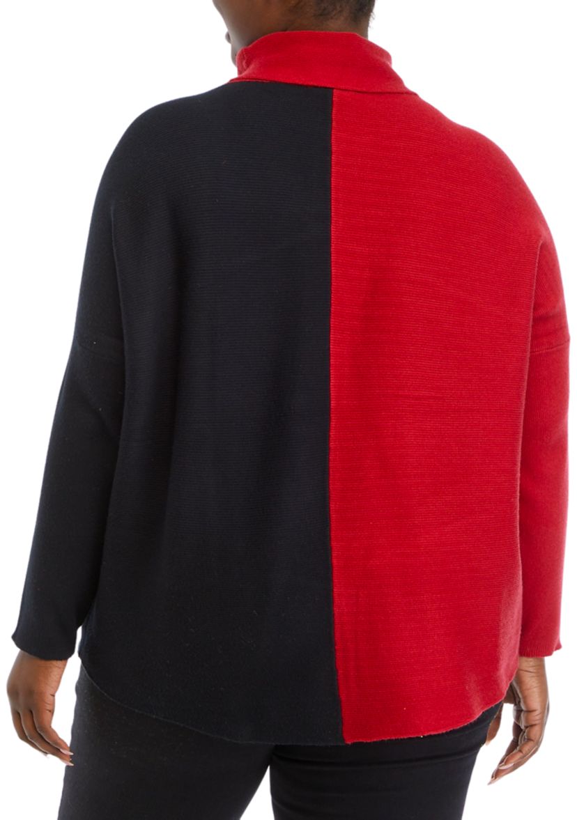 Plus Size Color Blocked Sweater