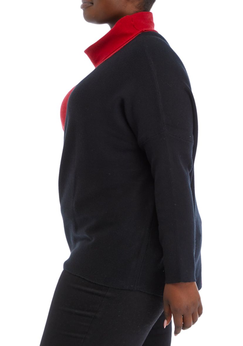 Plus Size Color Blocked Sweater