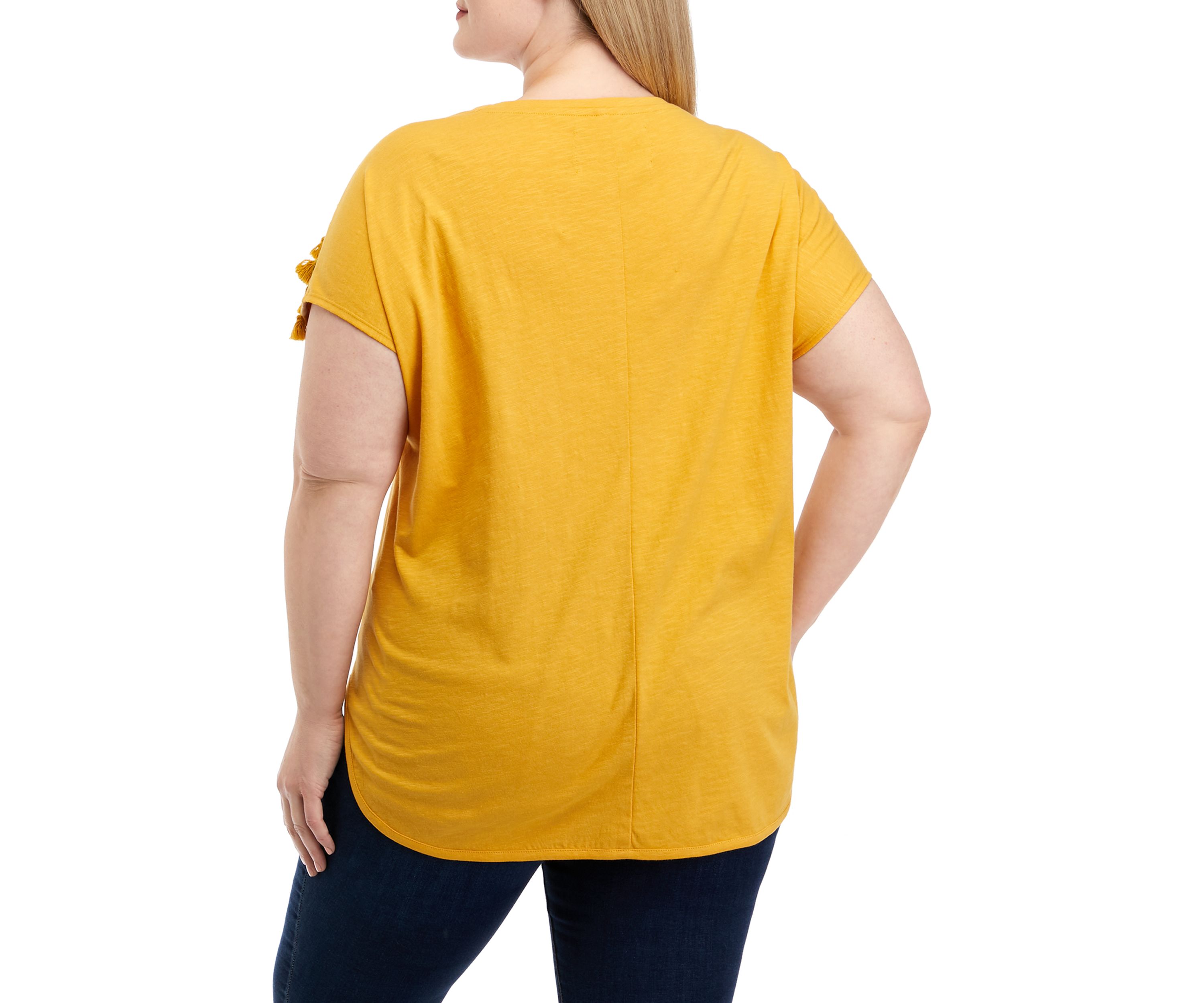 Plus Size Tassel Trim Top 