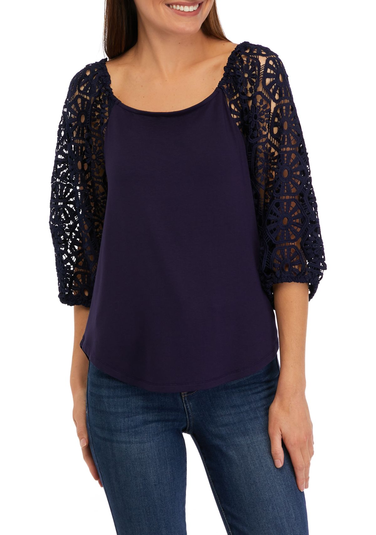 Womens Puff Sleeve Square Neck Top 