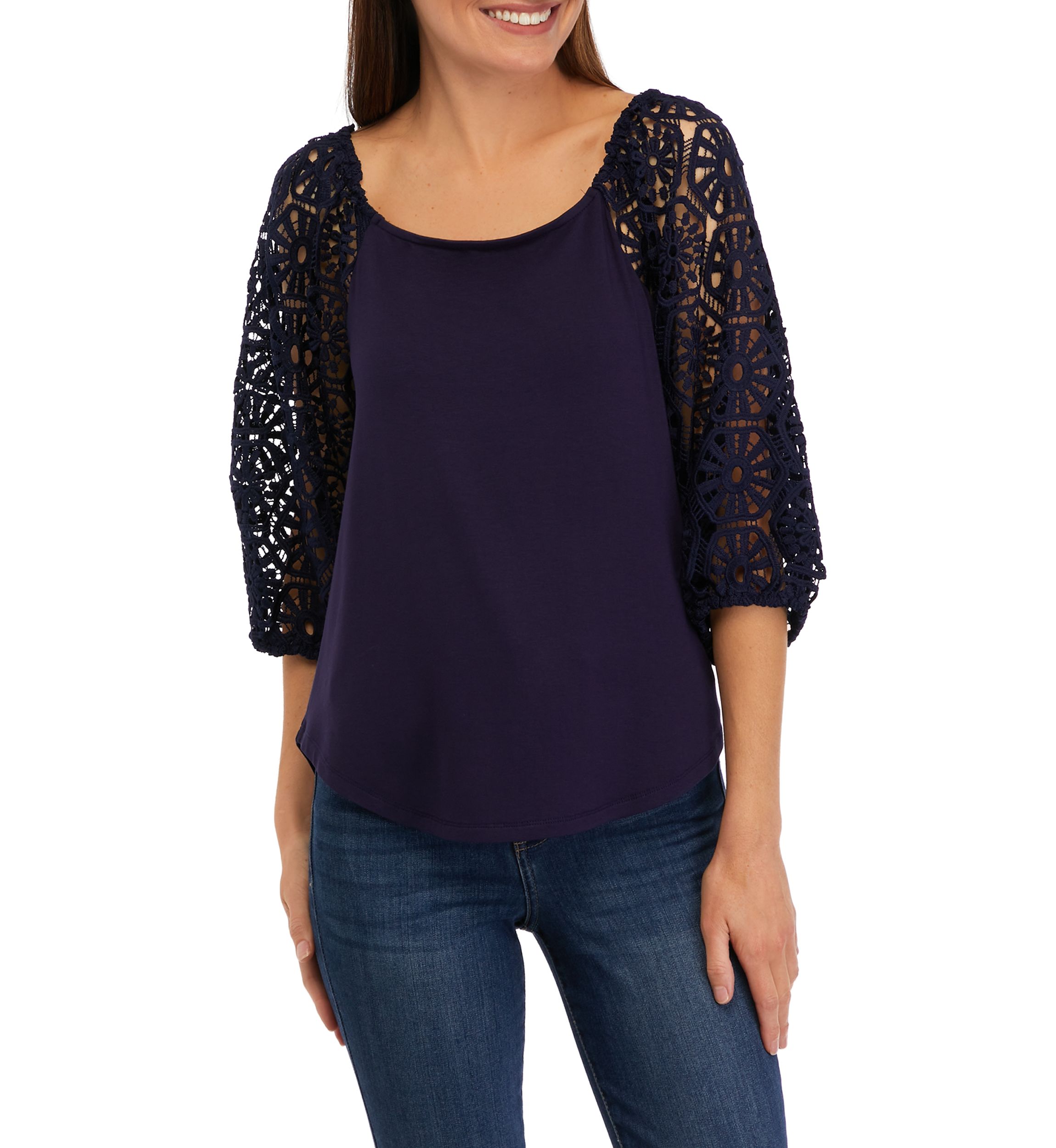 Womens Puff Sleeve Square Neck Top 