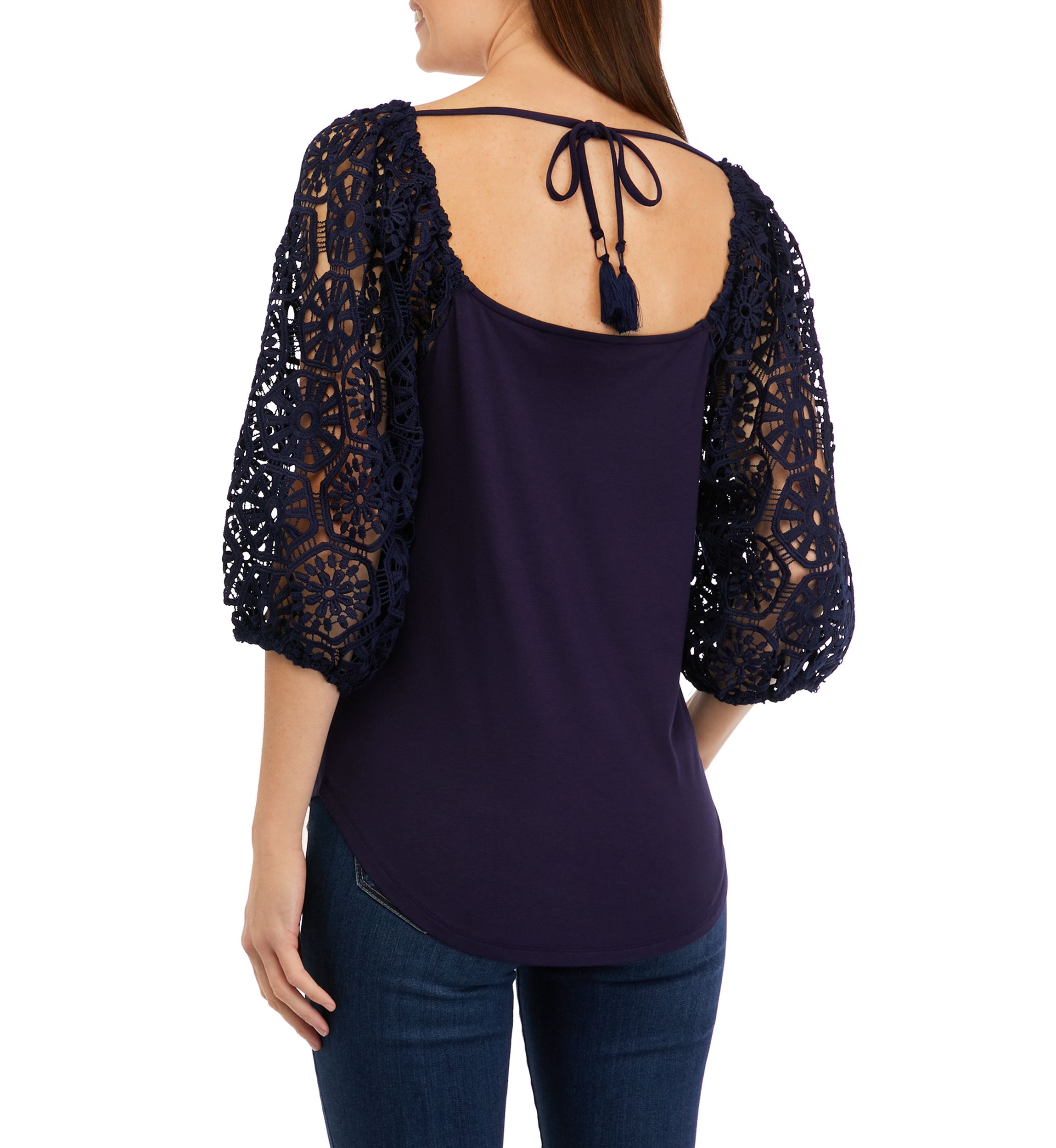 Womens Puff Sleeve Square Neck Top 