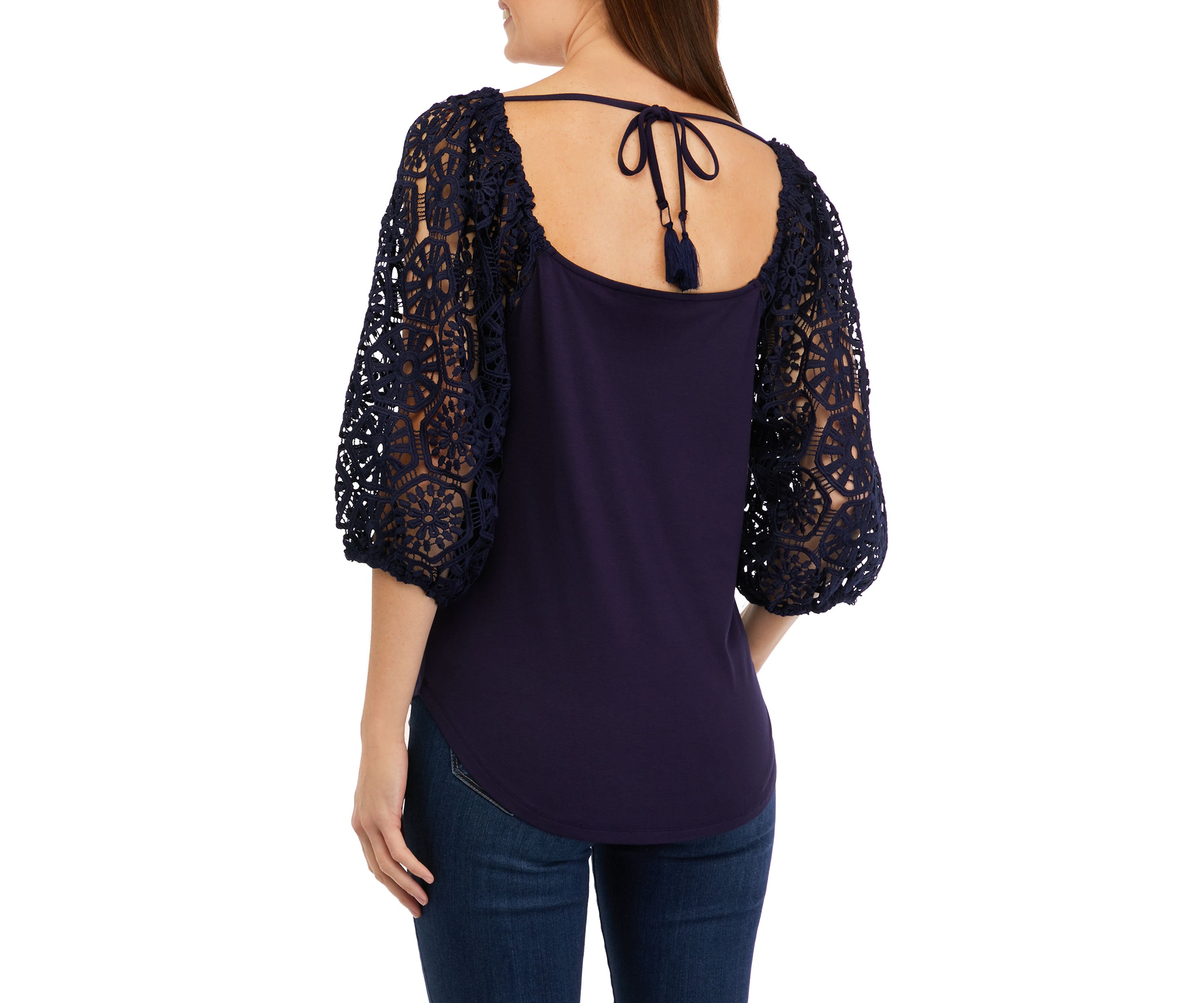 Womens Puff Sleeve Square Neck Top 