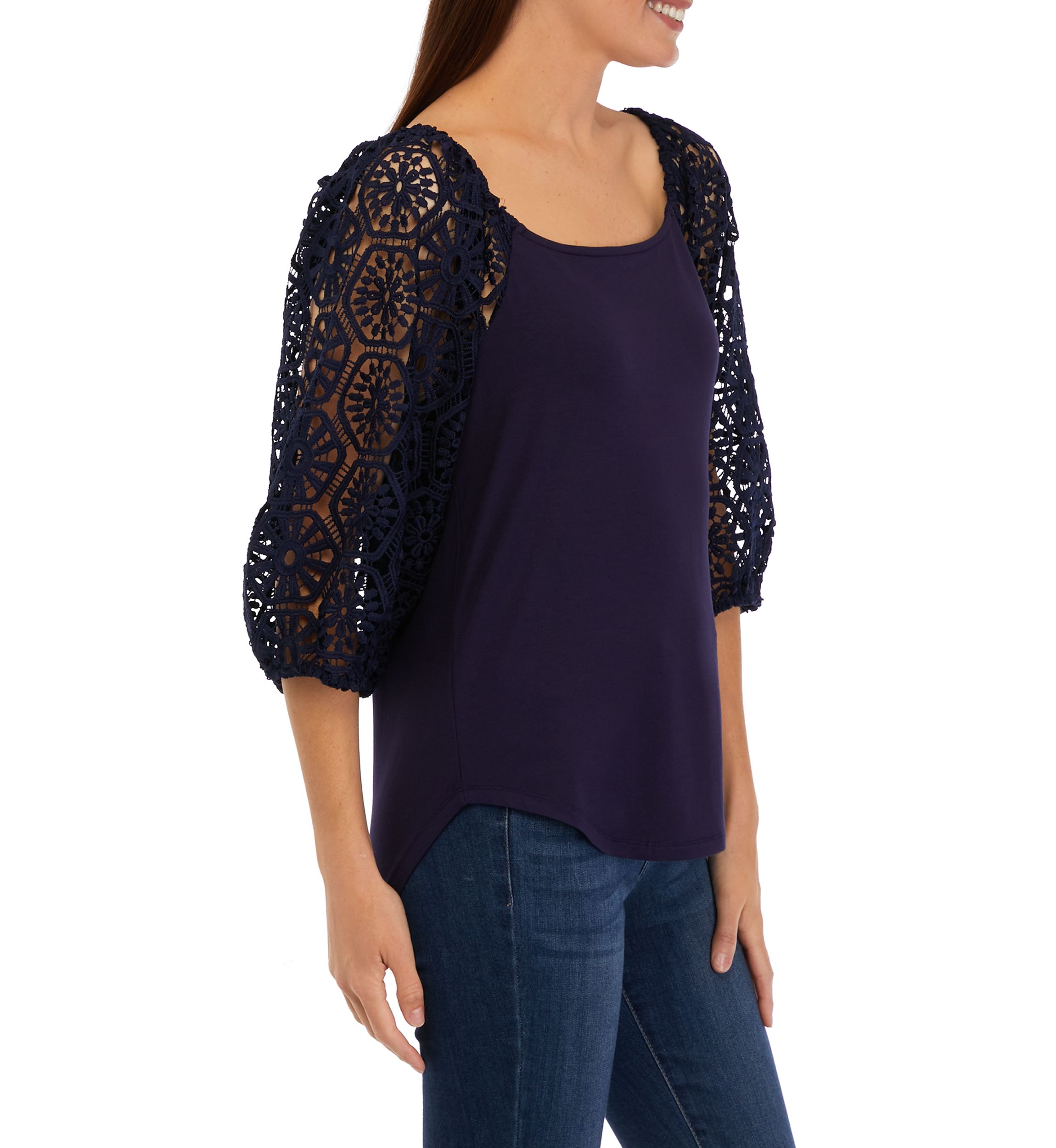 Womens Puff Sleeve Square Neck Top 
