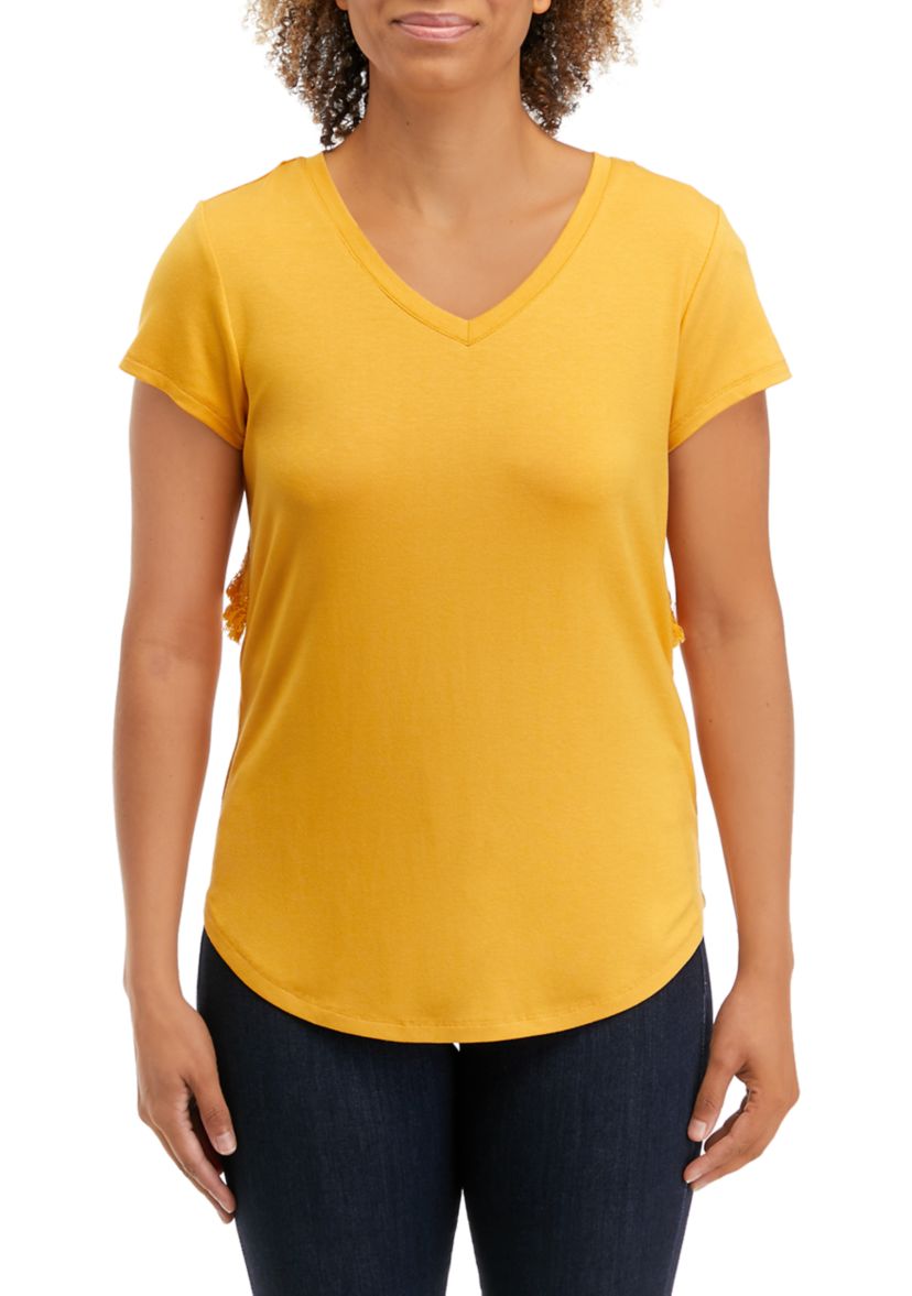 Womens Short Cap Sleeve Open Back Top