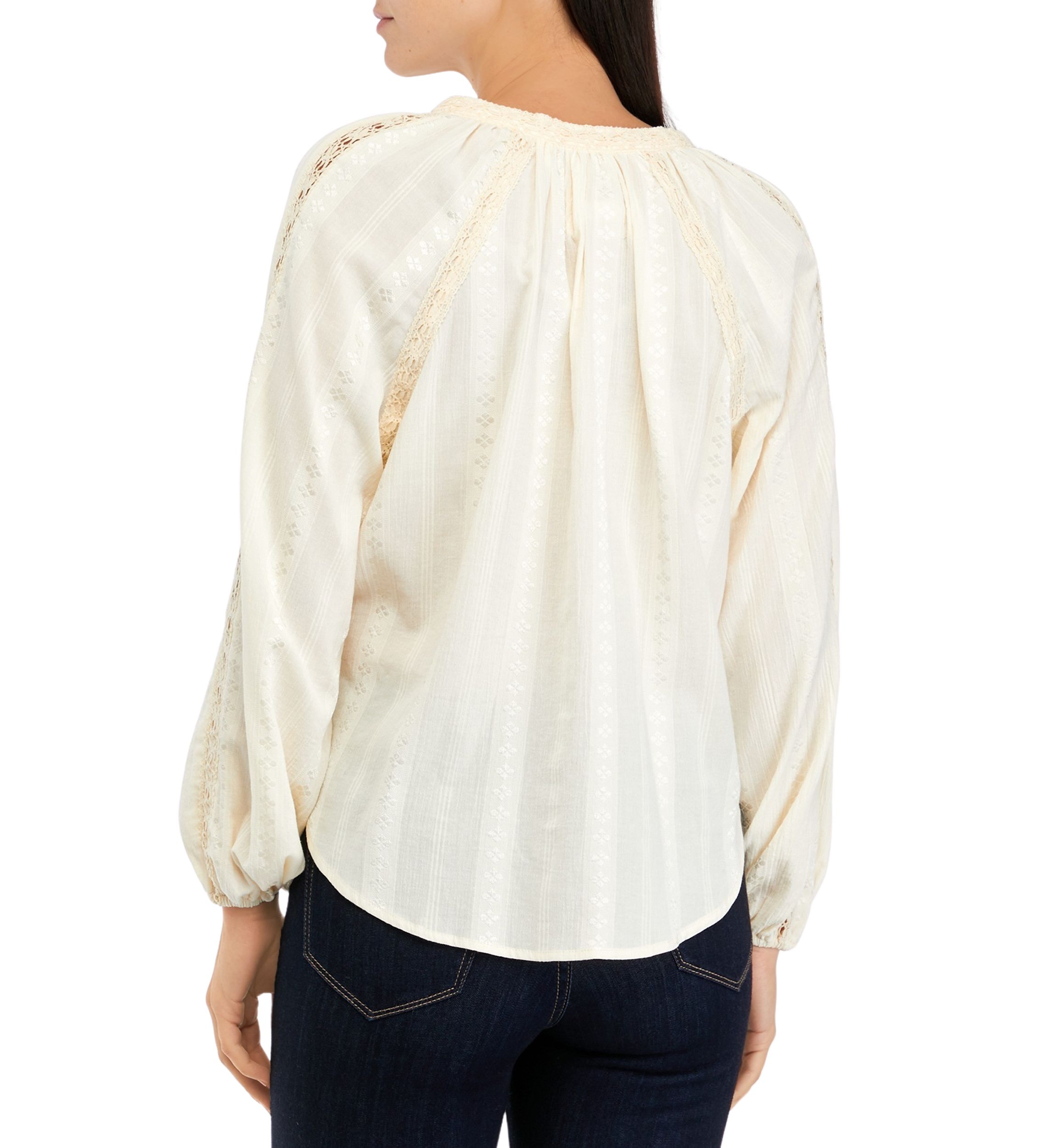 Womens Button Front Peasant Blouse