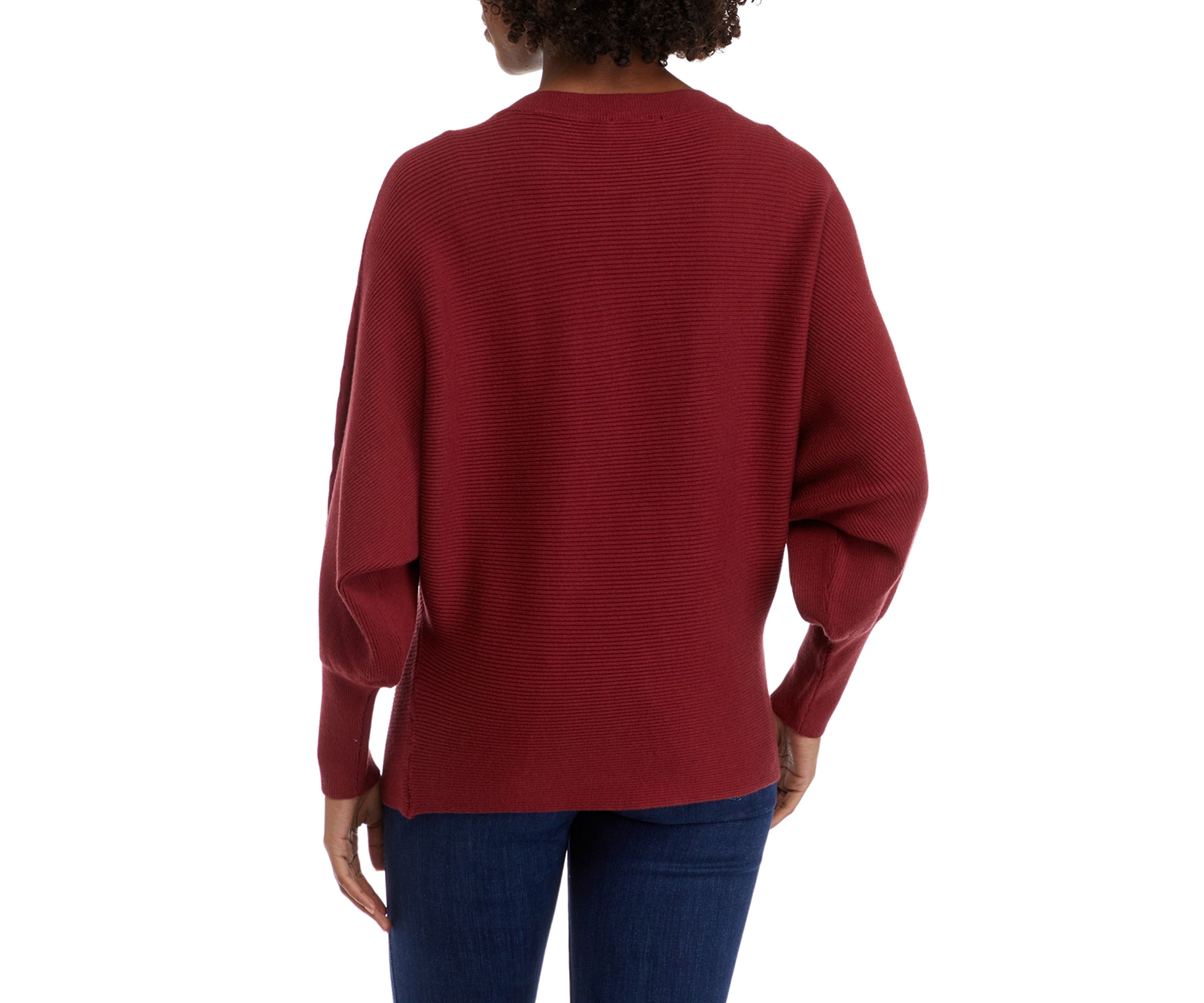 Womens Cable Mix Trim Sweater