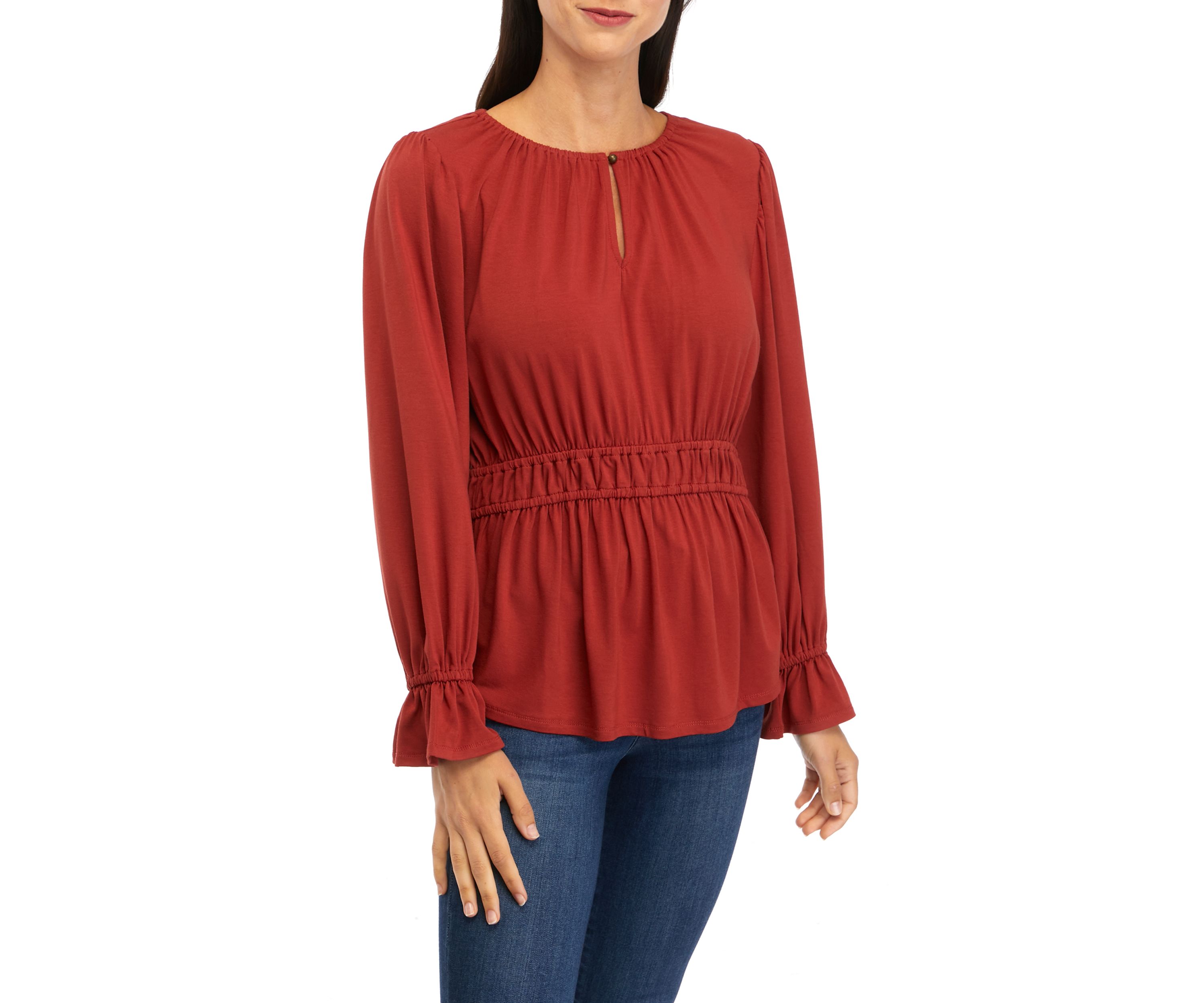 Womens Keyhole Front Blouse