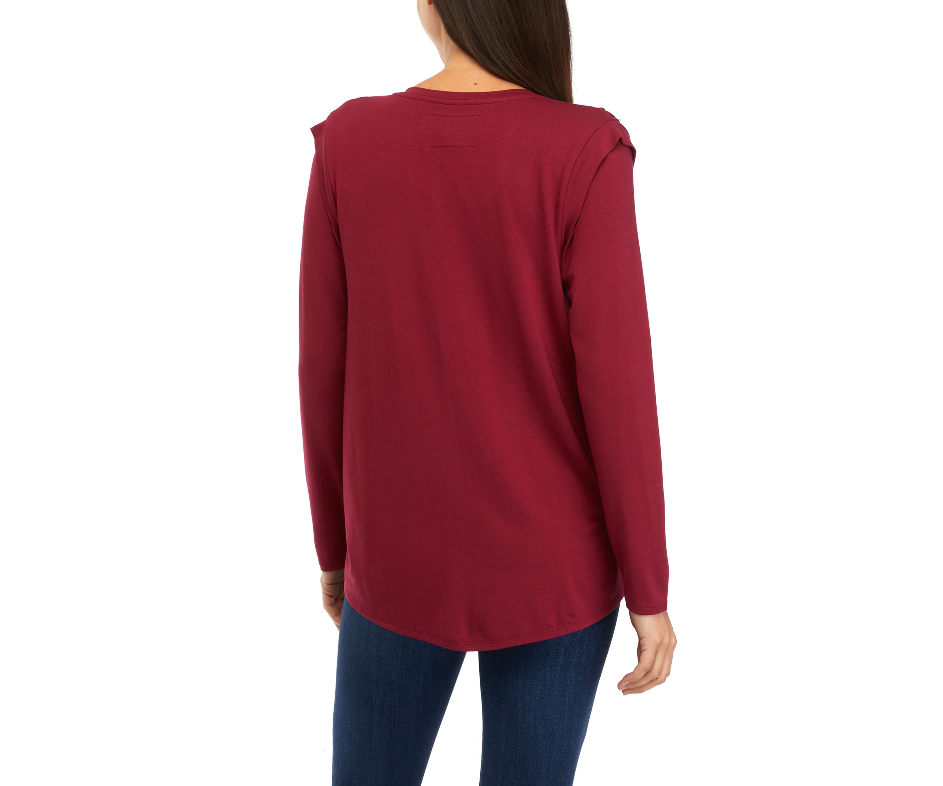 Womens Lace Trim Blouse
