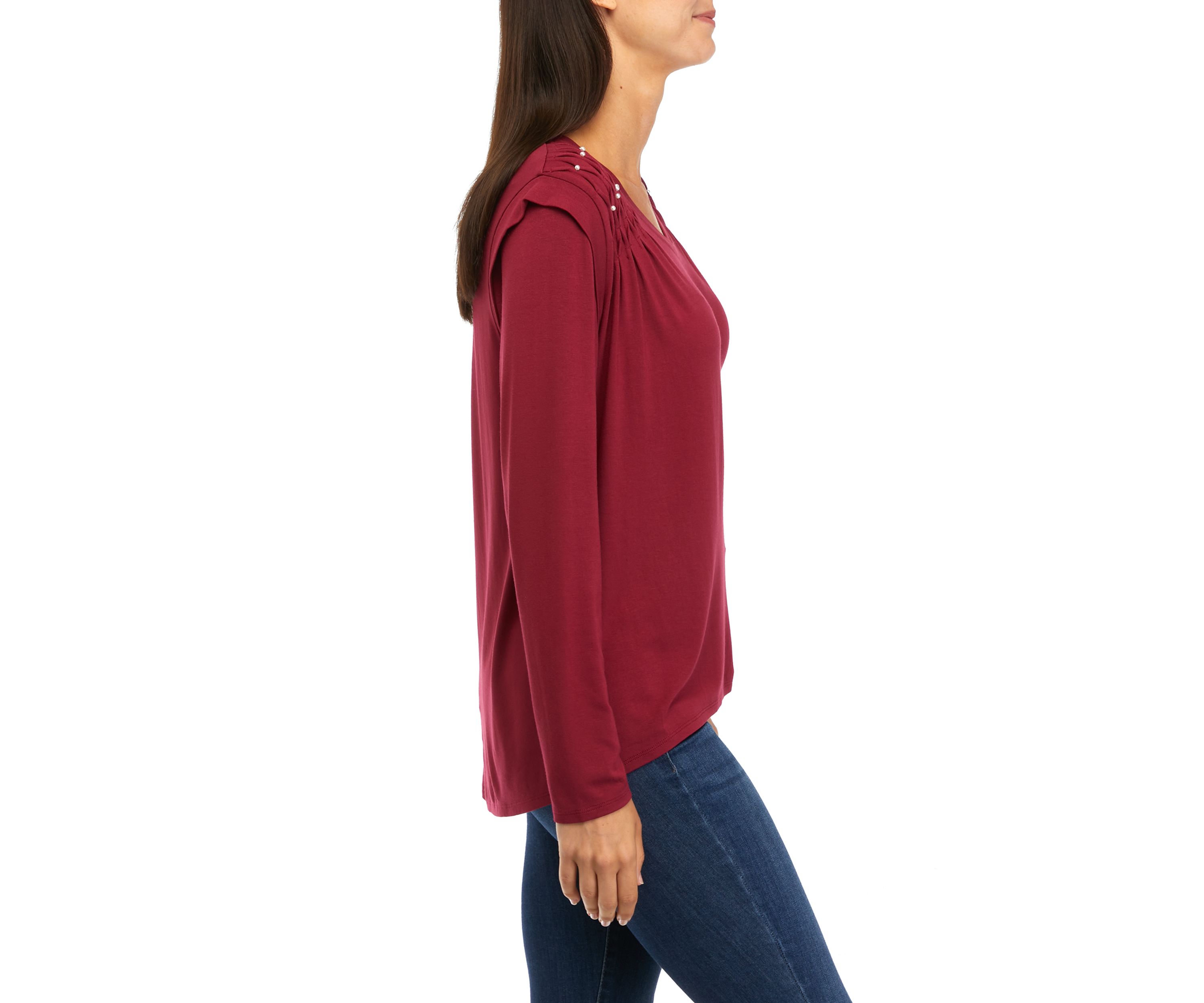Womens Lace Trim Blouse