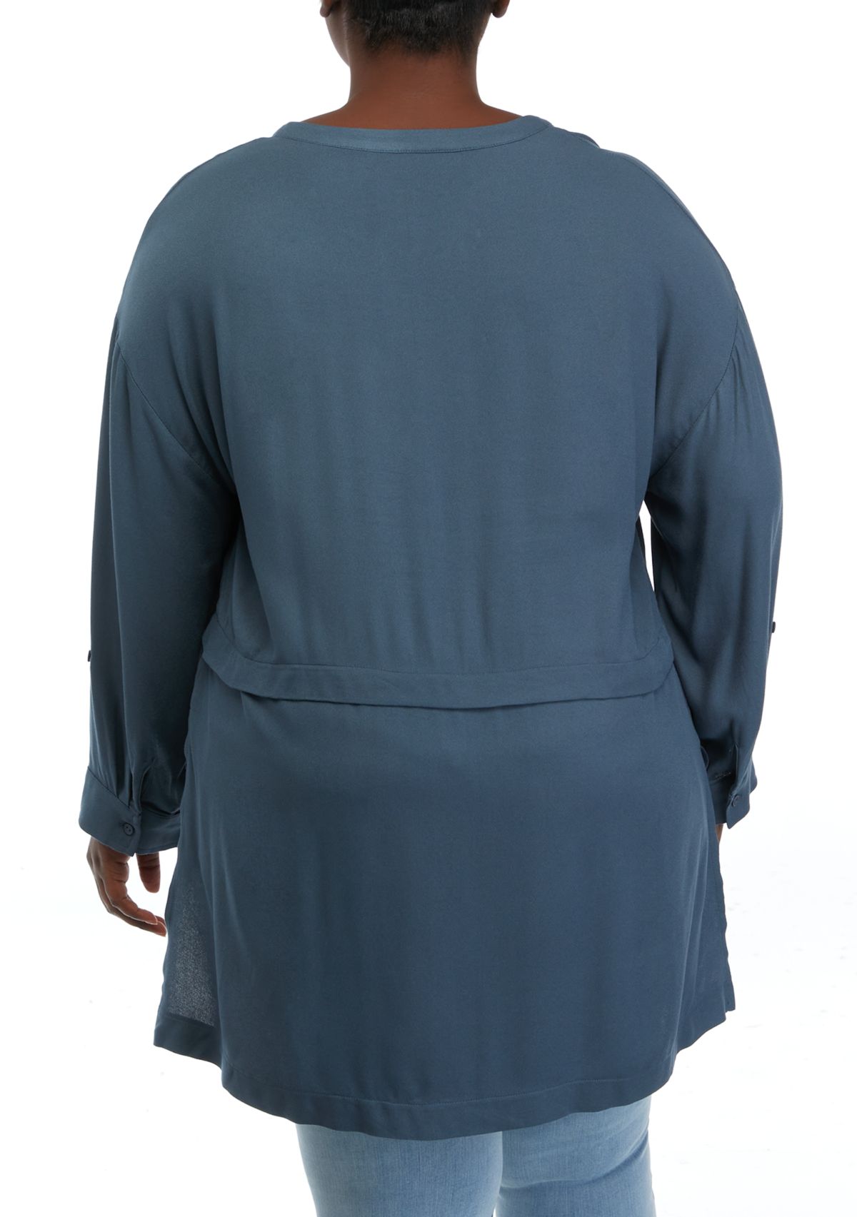 Plus Size Roll Tab Tunic Top 