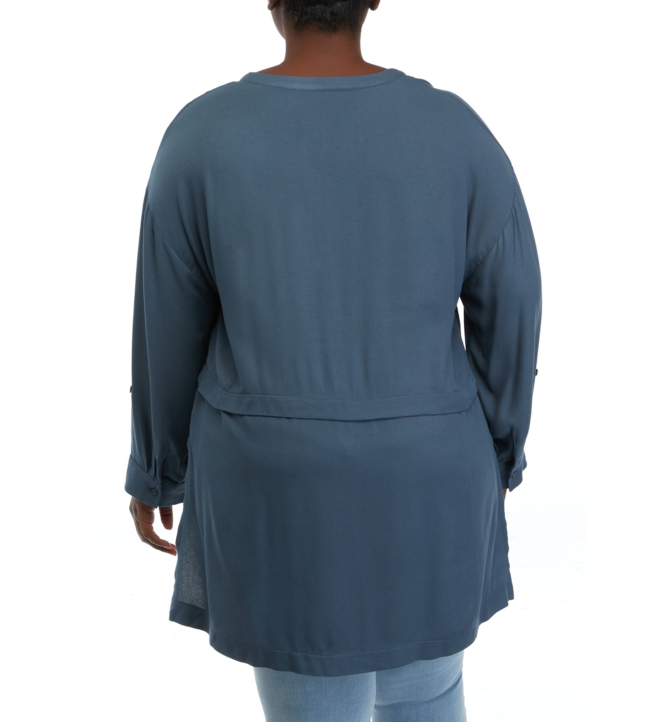 Plus Size Roll Tab Tunic Top 