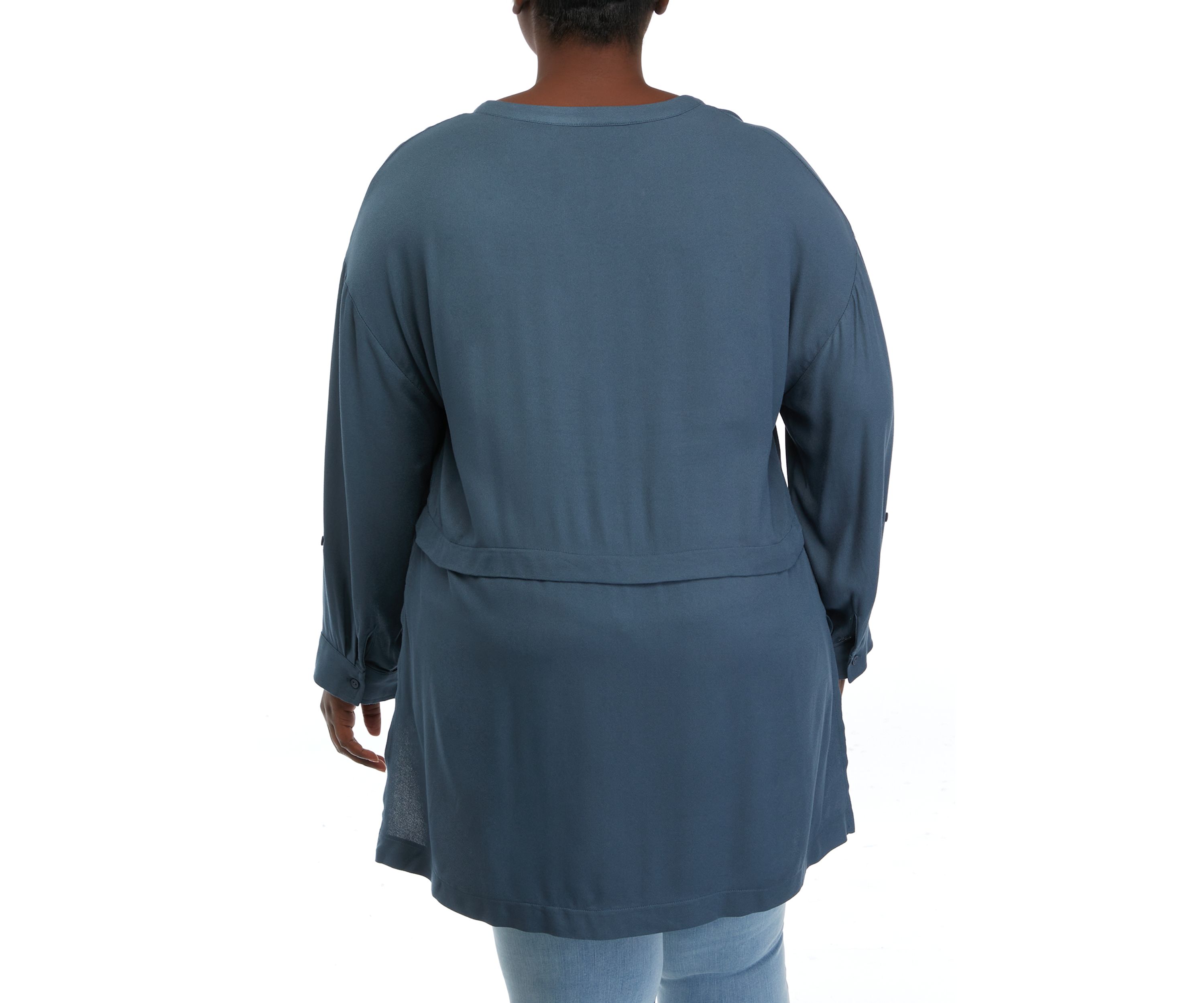Plus Size Roll Tab Tunic Top 