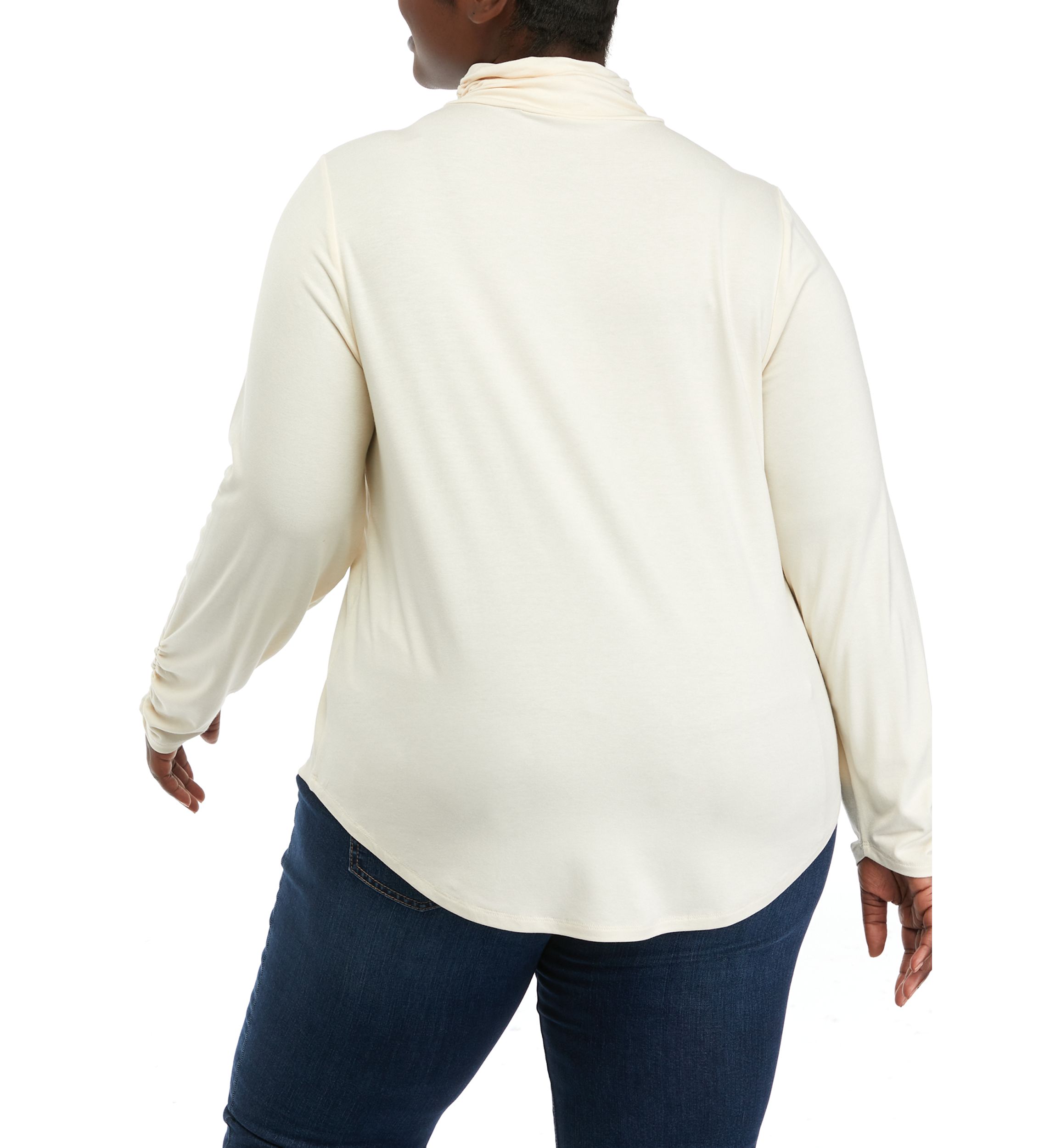 Plus Size Crepe Turtleneck Top