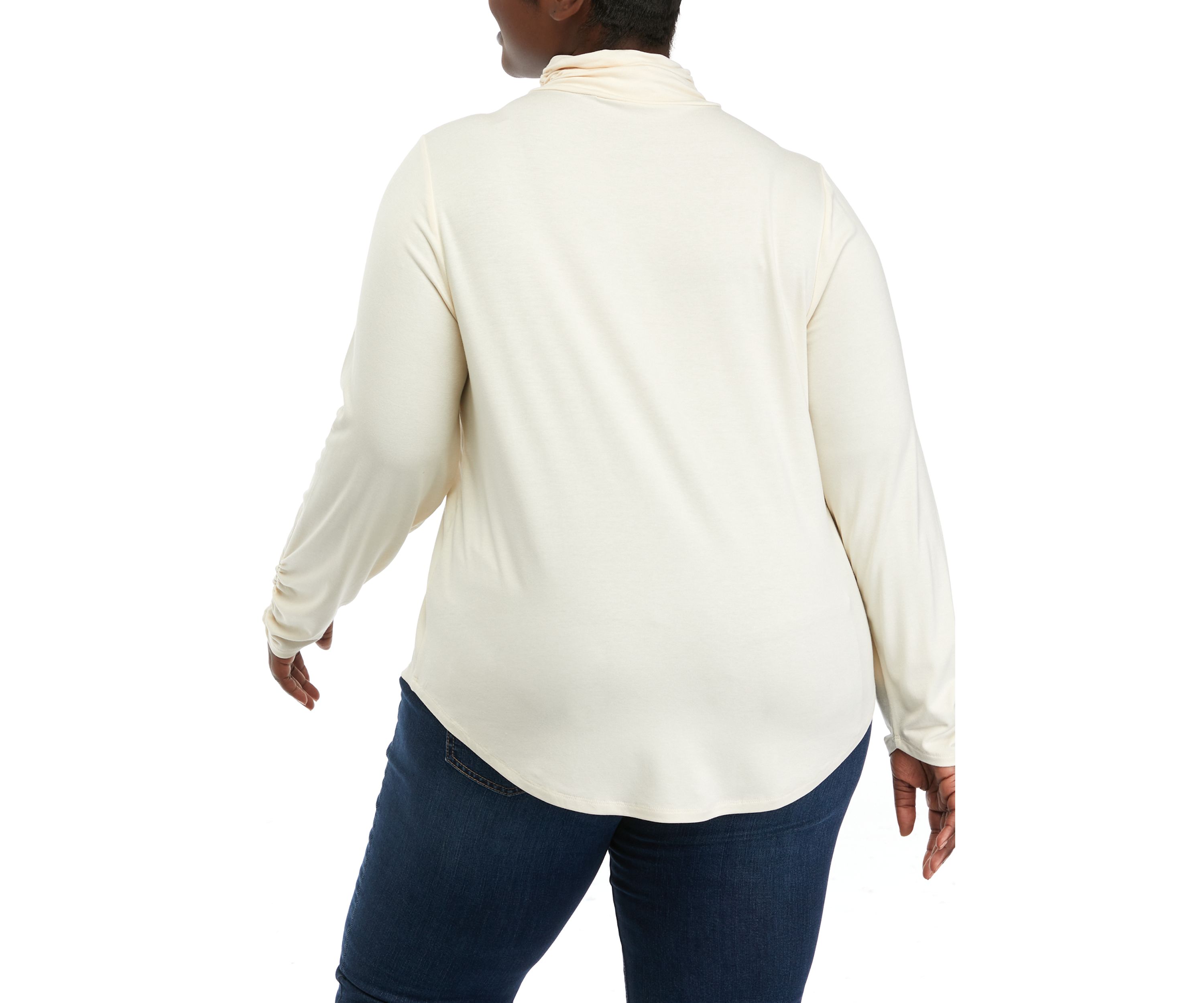 Plus Size Crepe Turtleneck Top