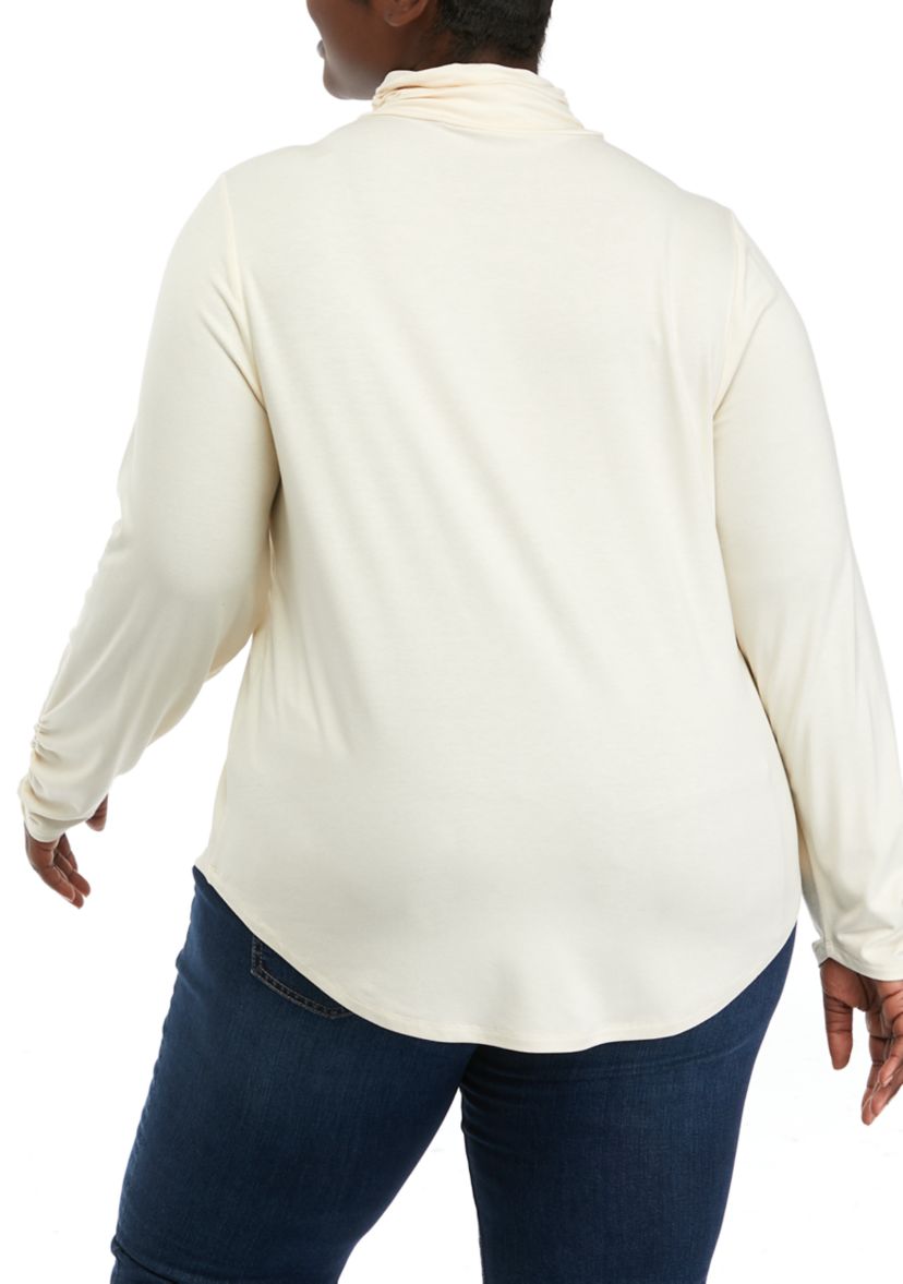 Plus Size Crepe Turtleneck Top