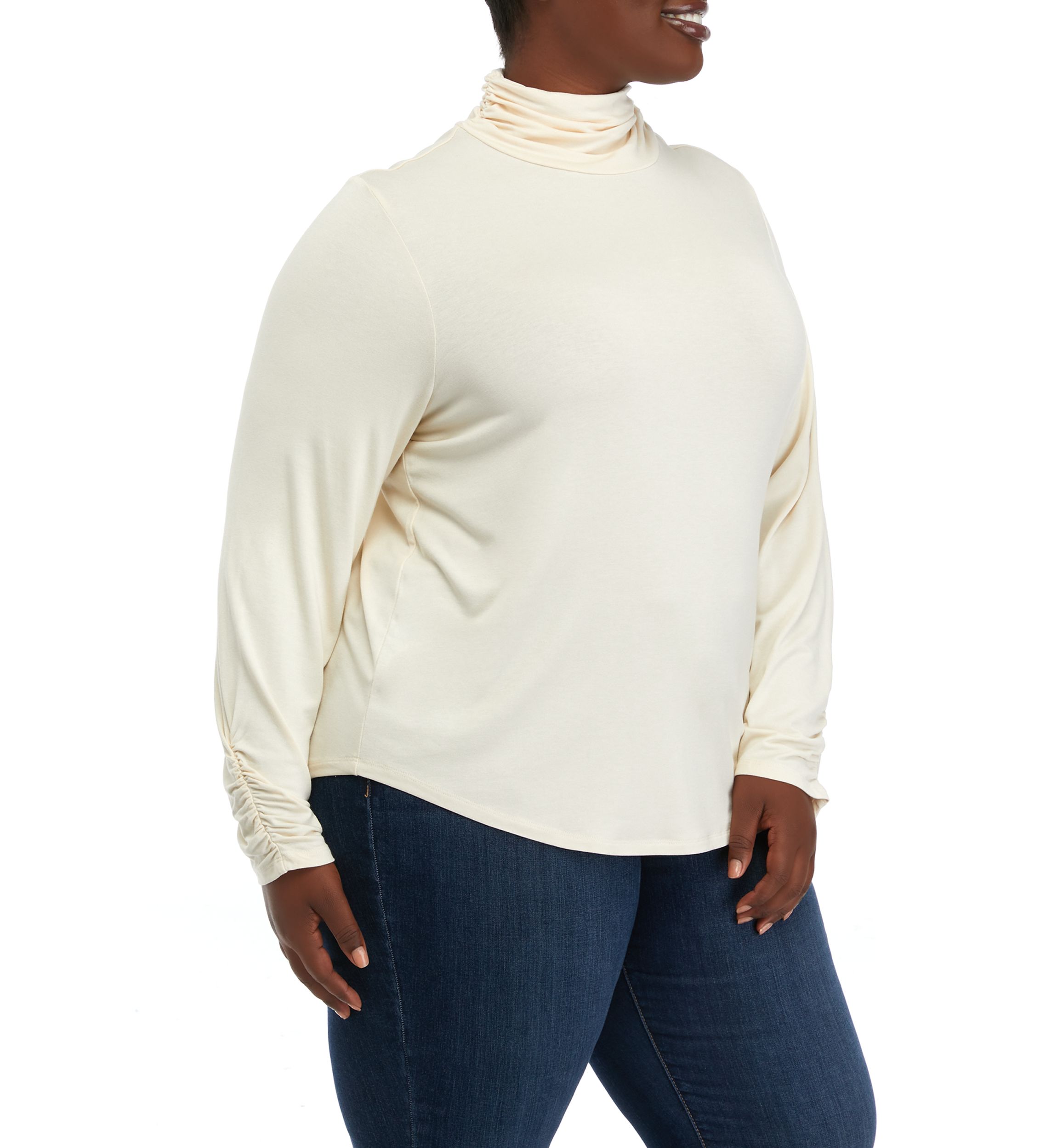 Plus Size Crepe Turtleneck Top