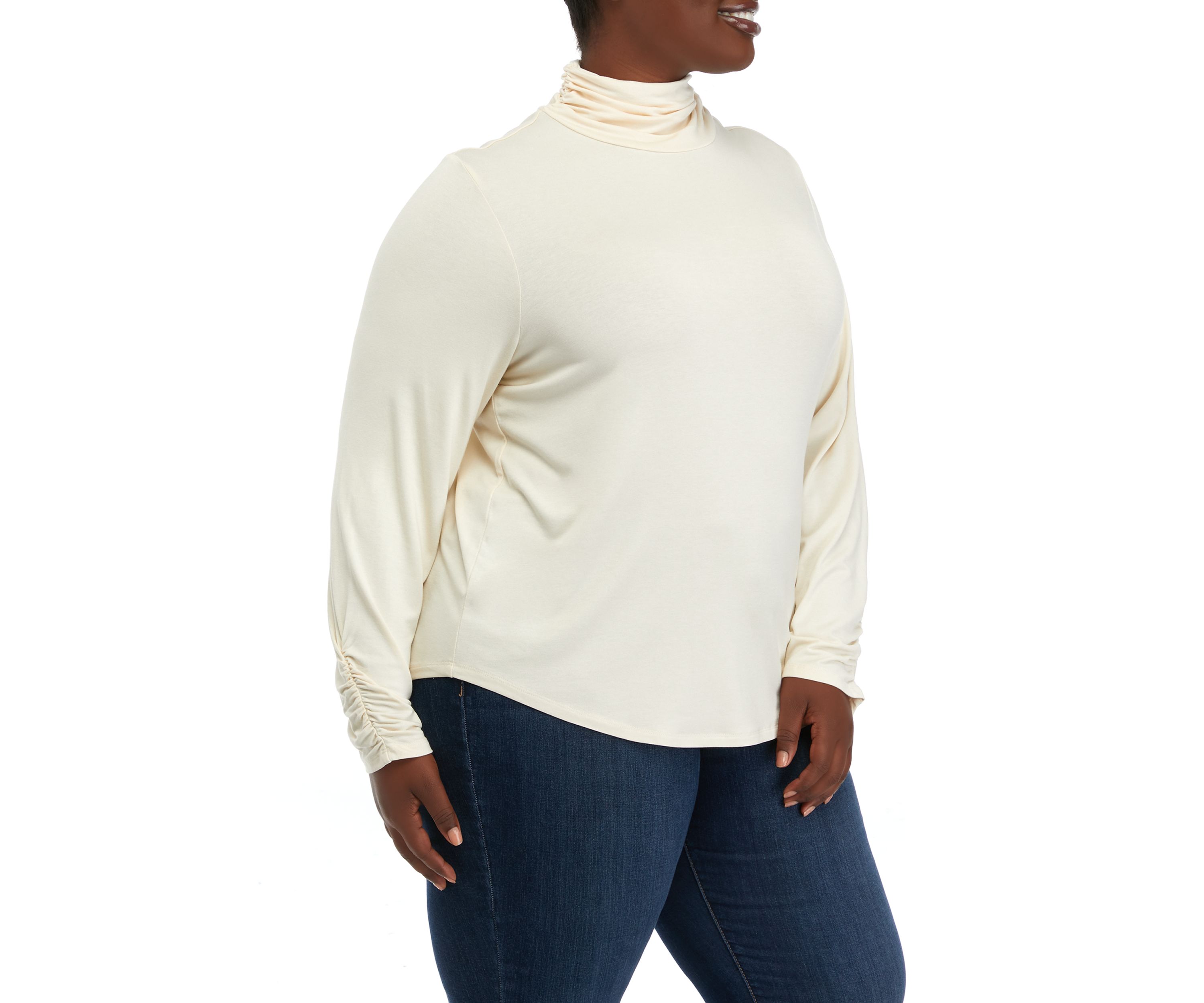Plus Size Crepe Turtleneck Top