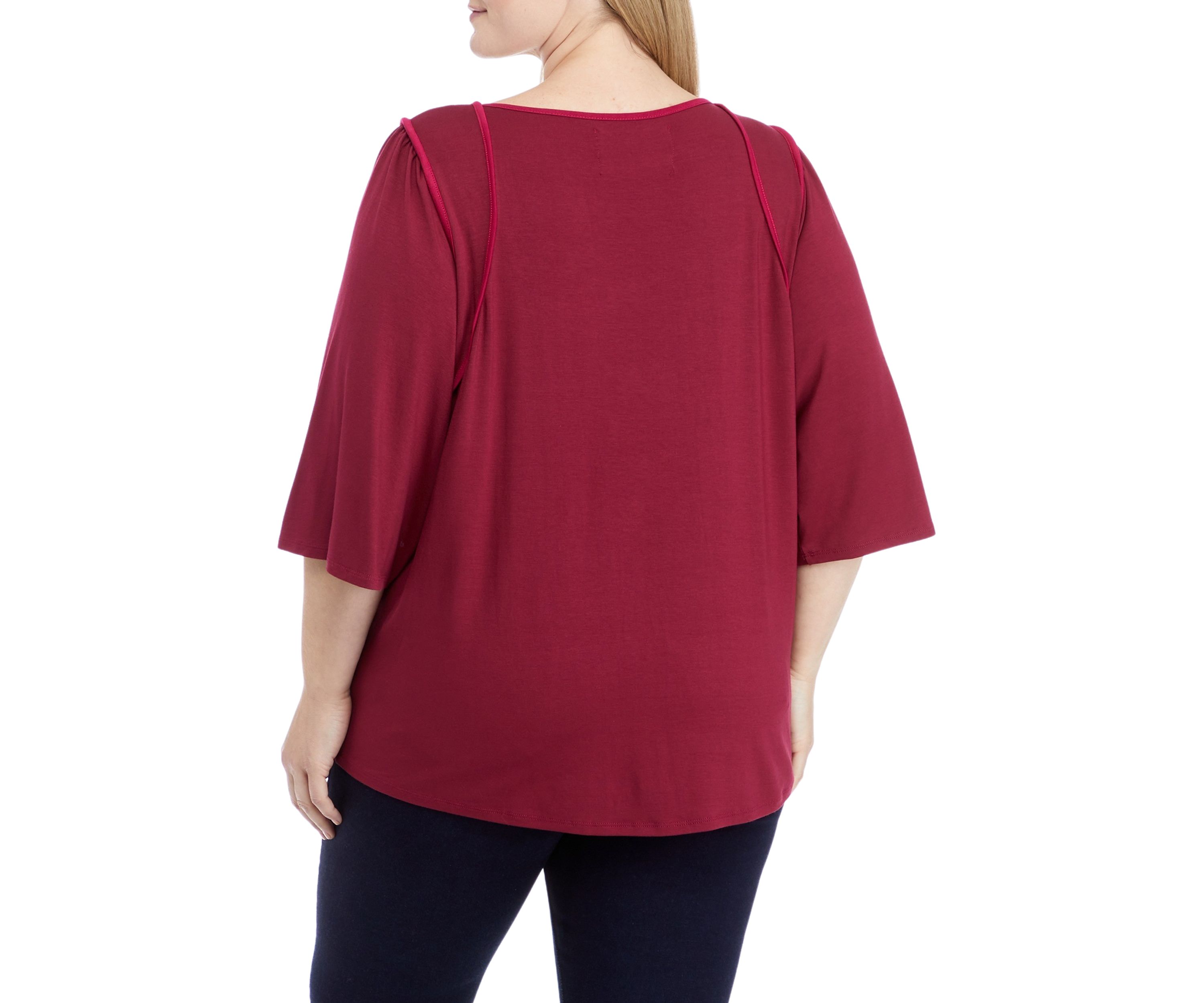 Plus Size 3/4 Sleeve Knit Top