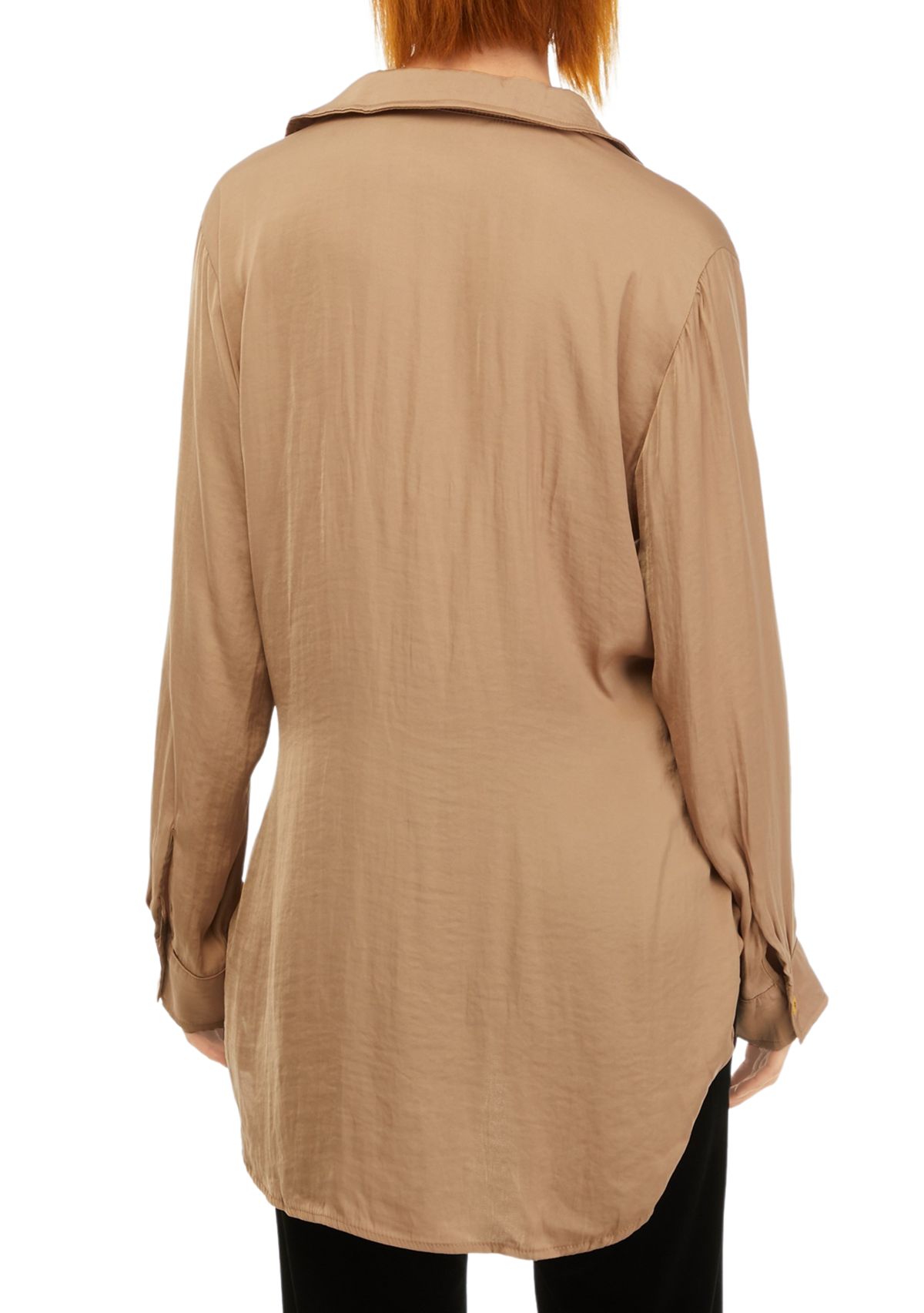 Womens High Low Button Front Top