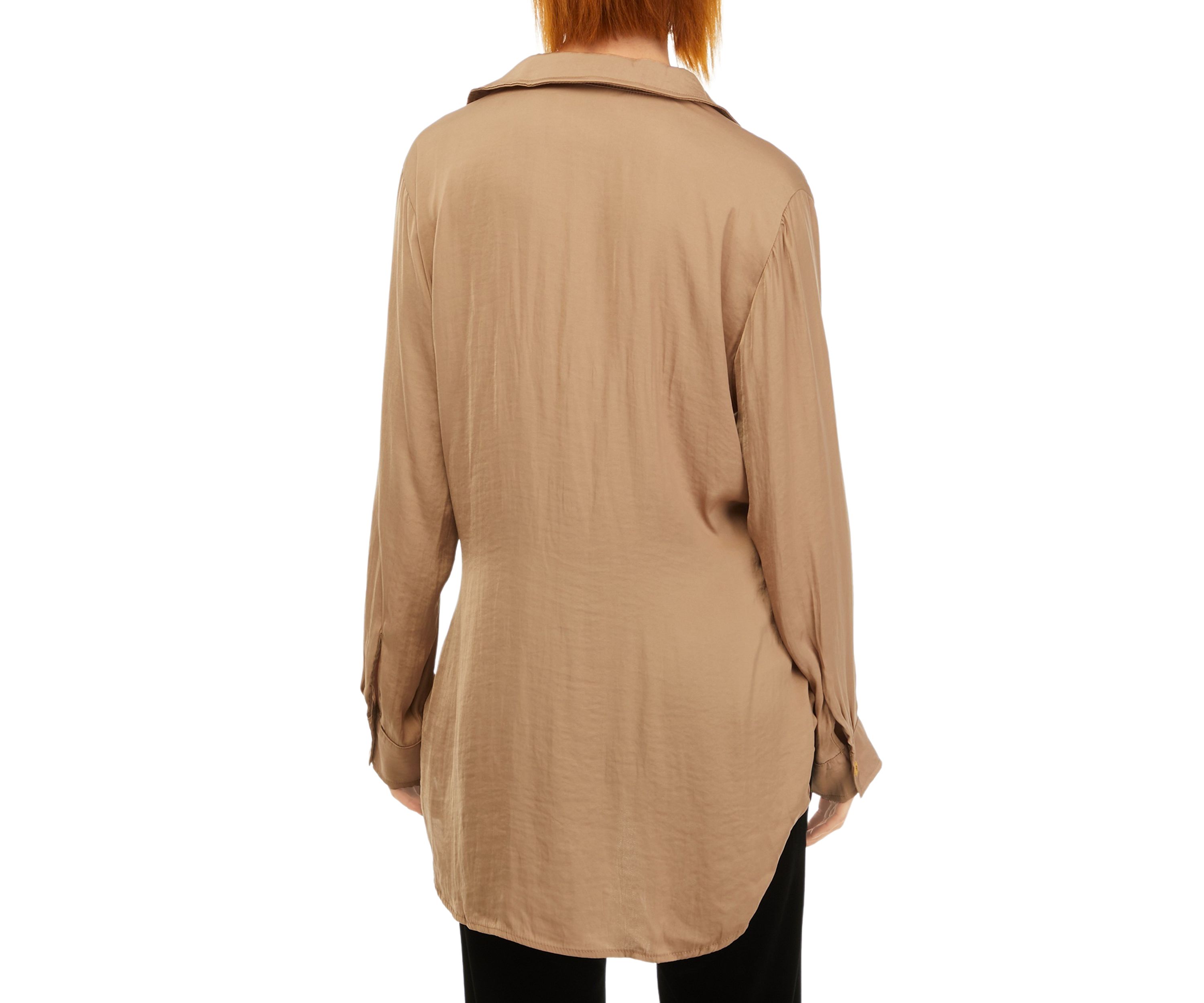 Womens High Low Button Front Top