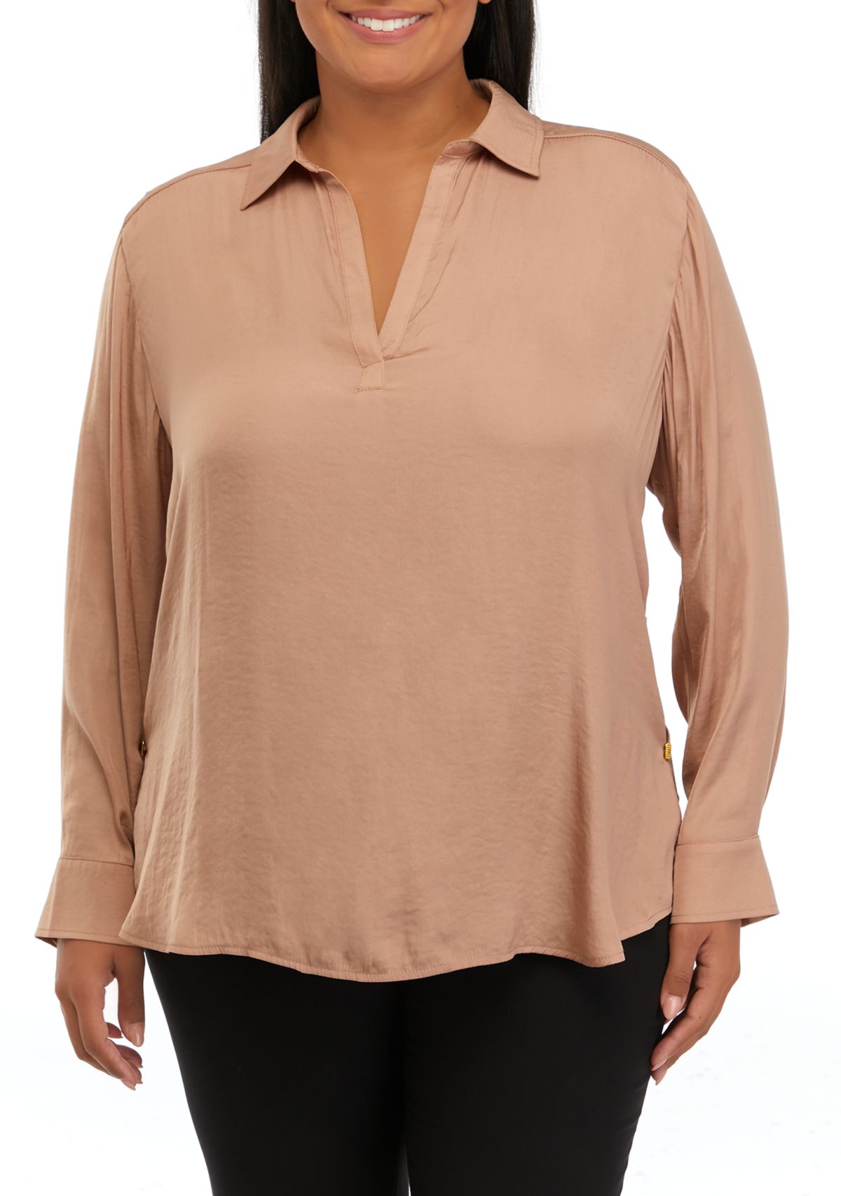 Plus Size High Low Tunic Shirt 