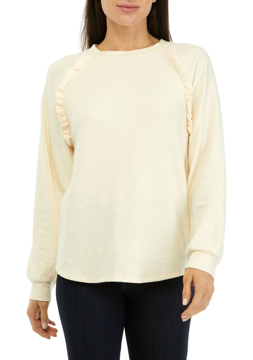 Womens Ruffle Detail Pullover