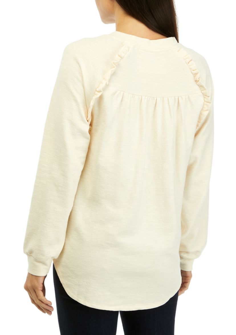Womens Ruffle Detail Pullover