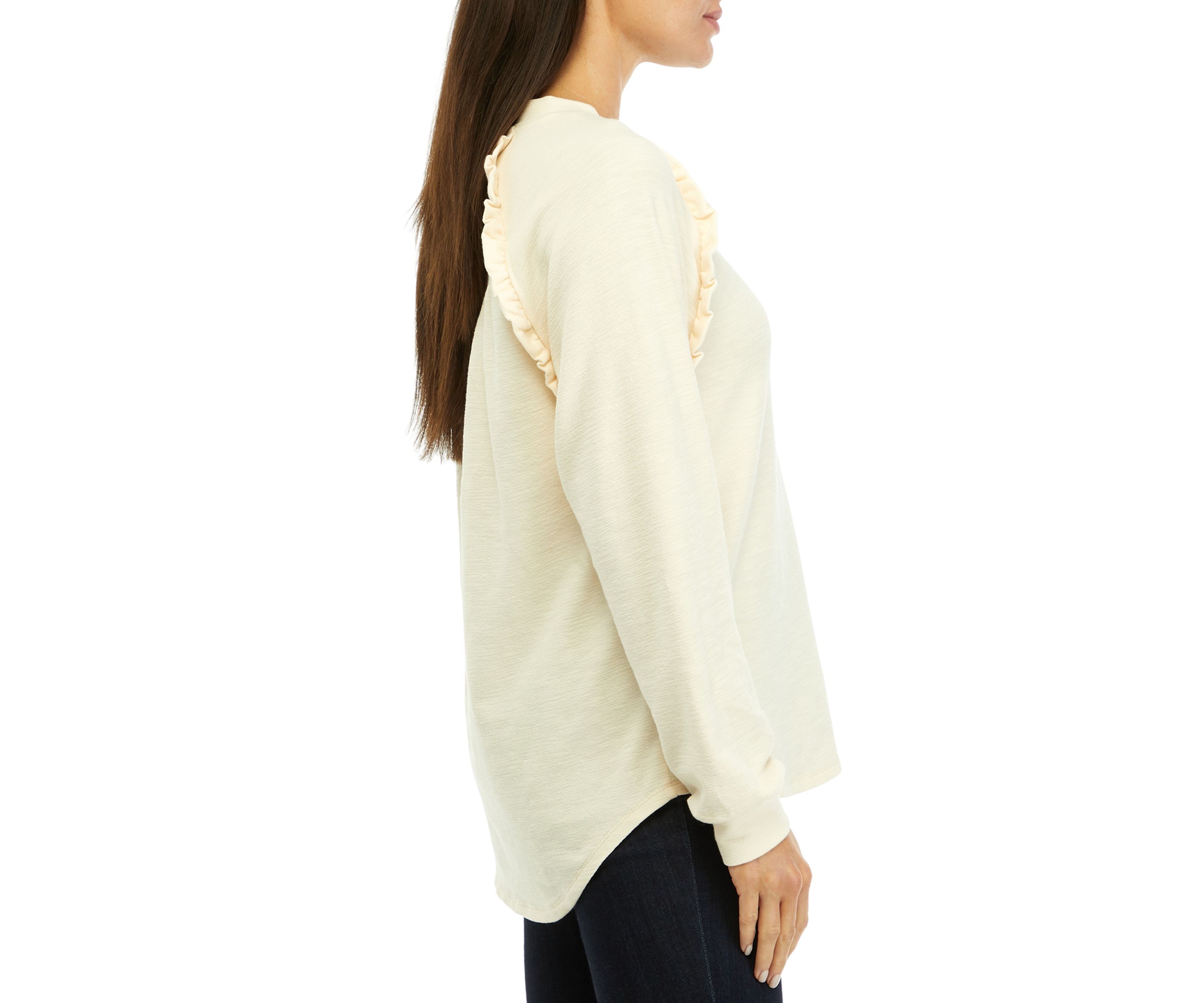 Womens Ruffle Detail Pullover
