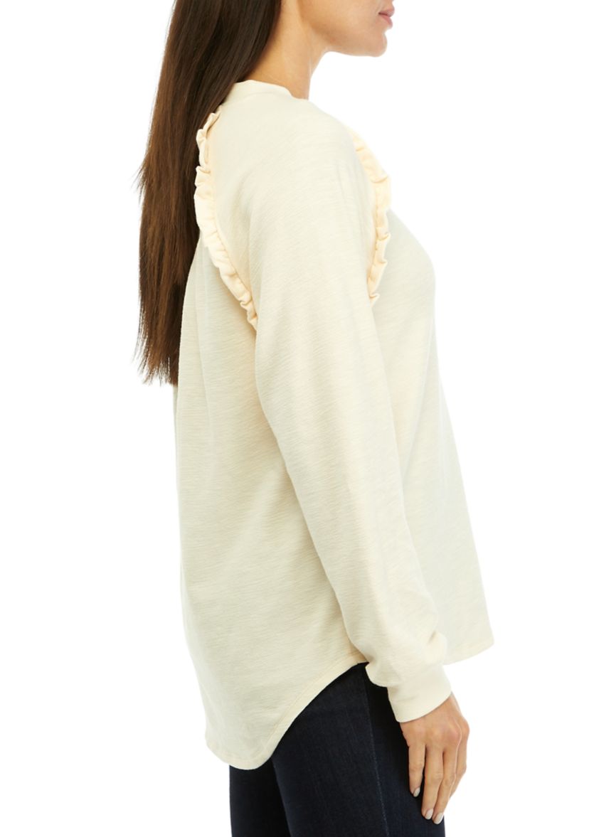 Womens Ruffle Detail Pullover