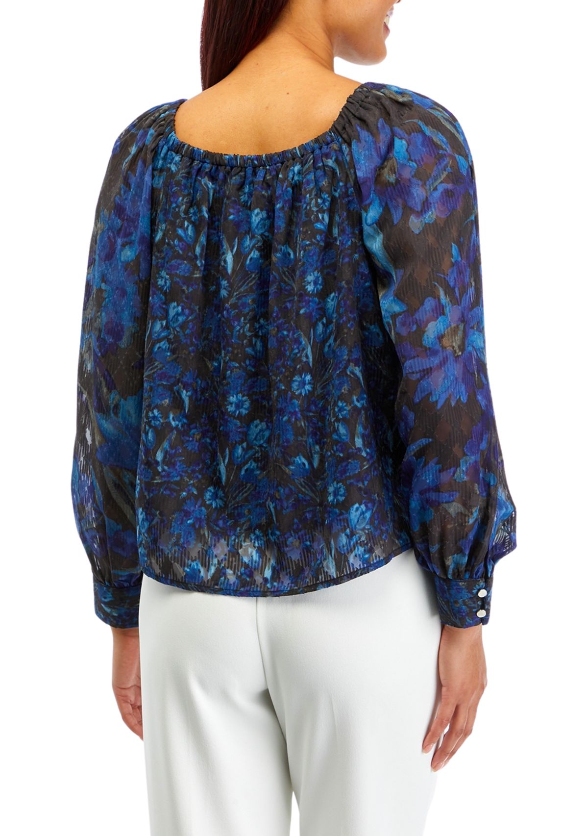 Womens Square Neck Printed Blouse