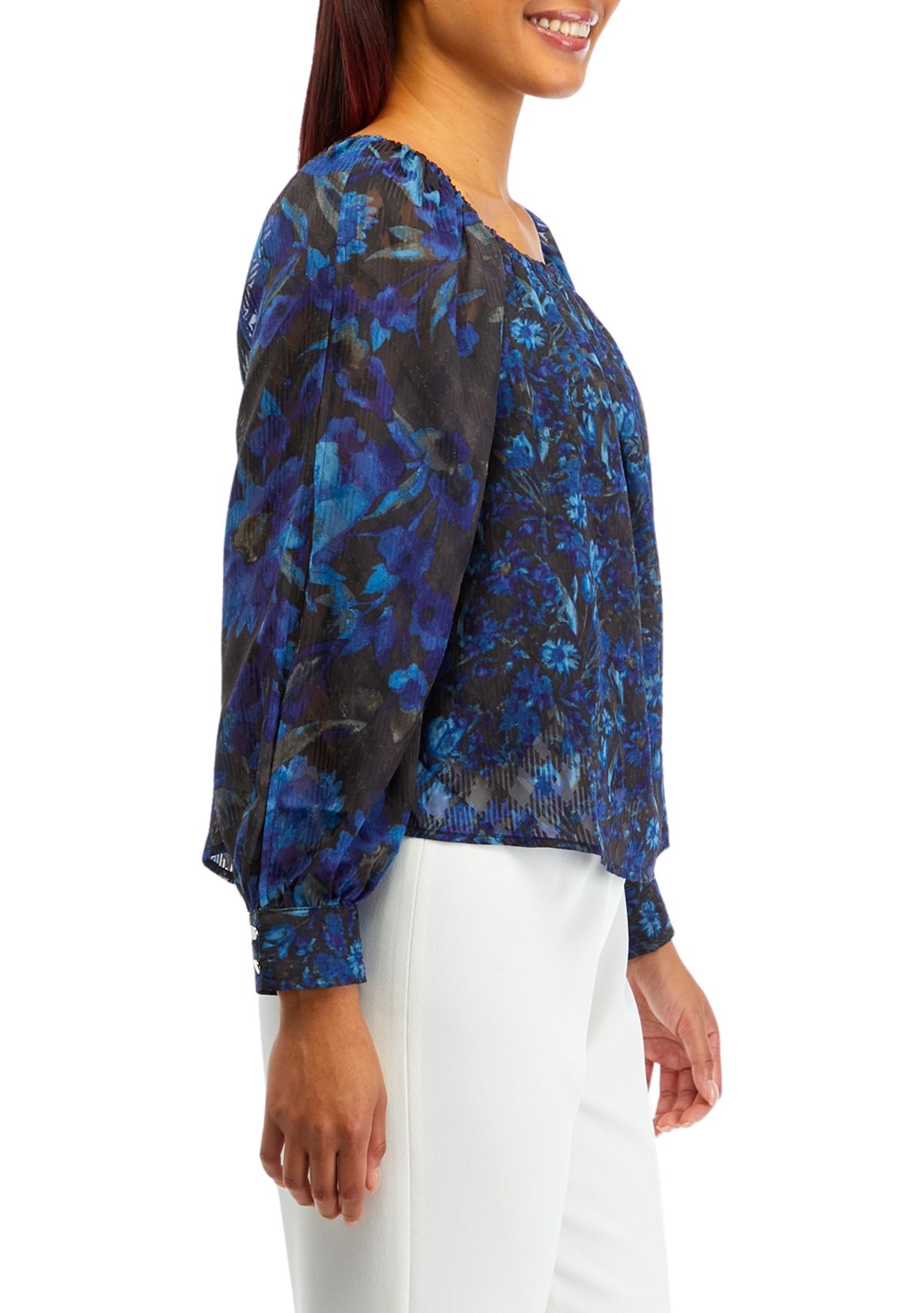 Womens Square Neck Printed Blouse