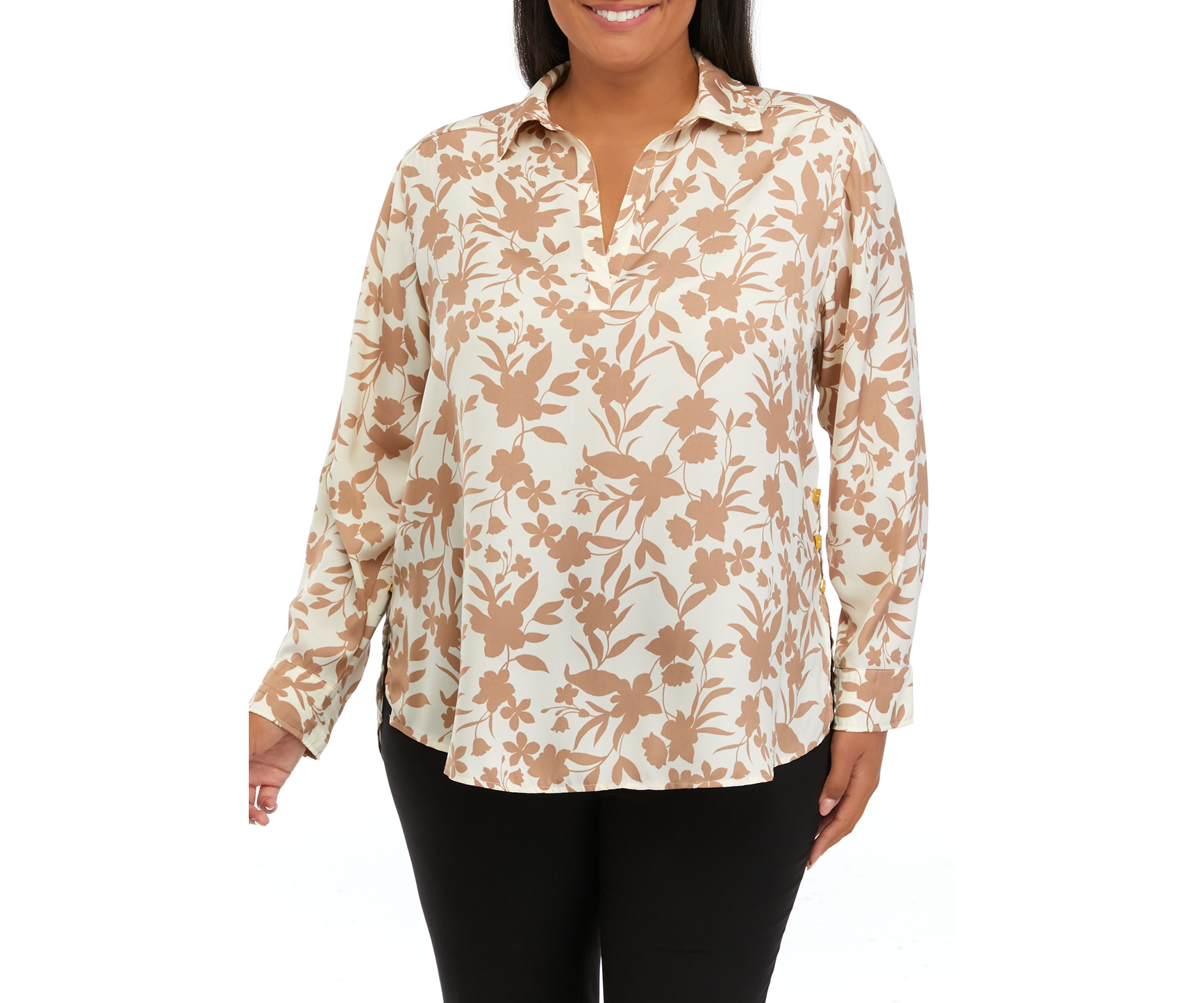 	  Plus Size High Low Tunic Shirt 