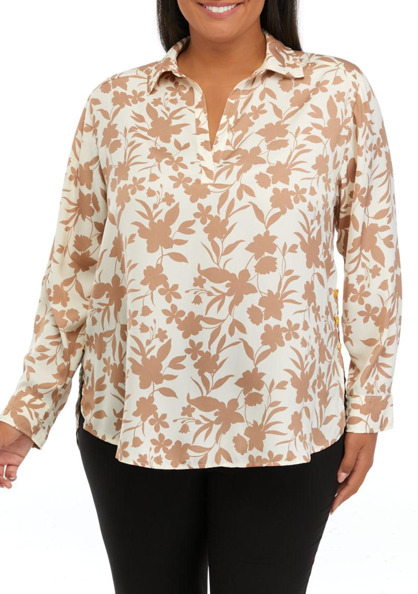 	  Plus Size High Low Tunic Shirt 