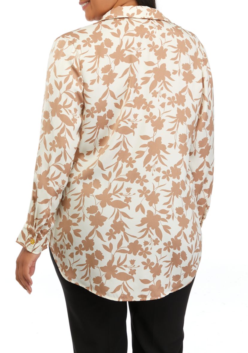	  Plus Size High Low Tunic Shirt 