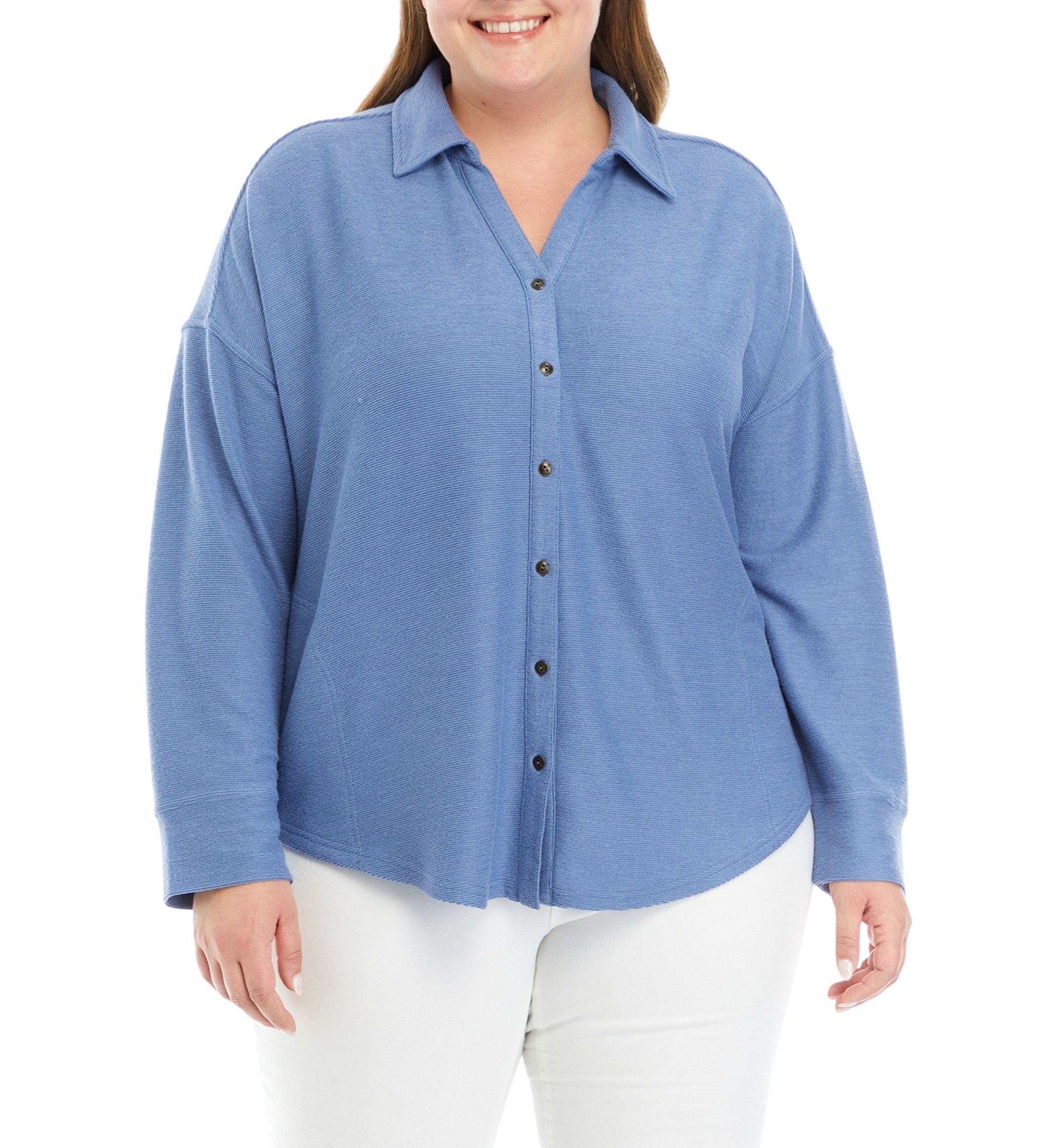Plus Size Nikki Knit Button Down Top