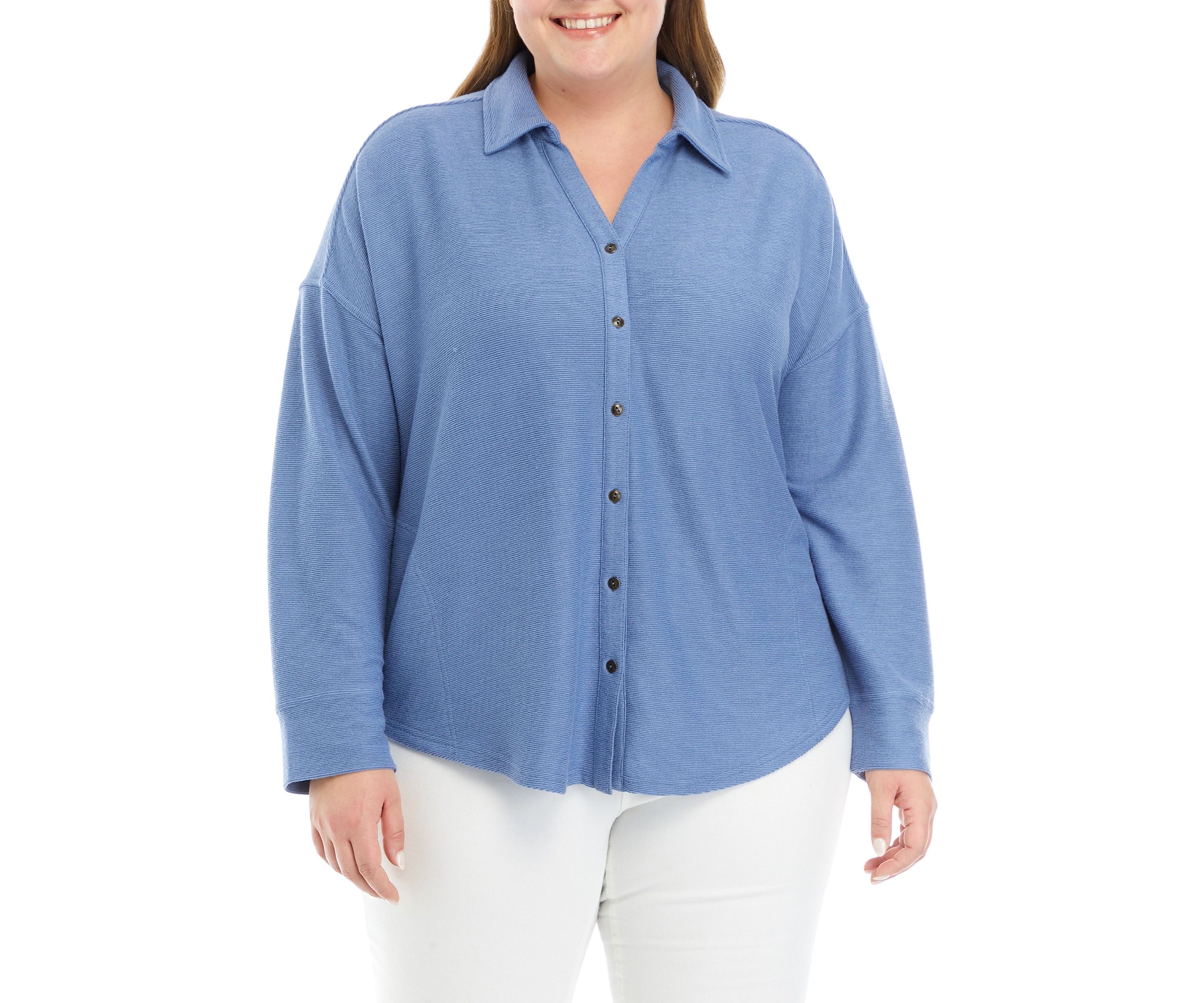 Plus Size Nikki Knit Button Down Top